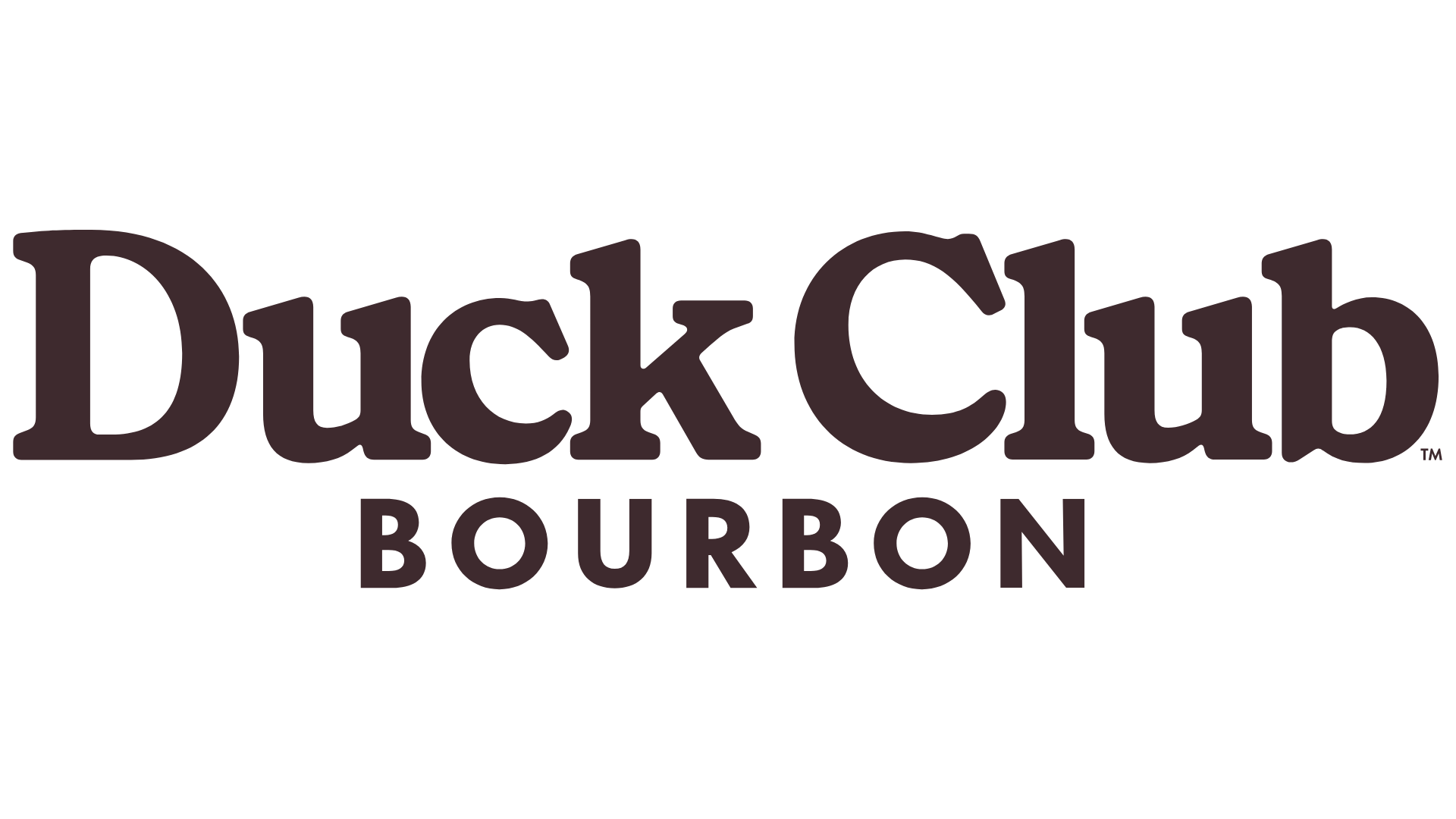 Logo for Duck Club Bourbon, with the words "Duck Club" in large letters and "Bourbon" in smaller letters underneath.