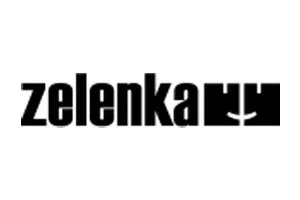 Black and white logo with the word 'Zelenkay' in bold letters.