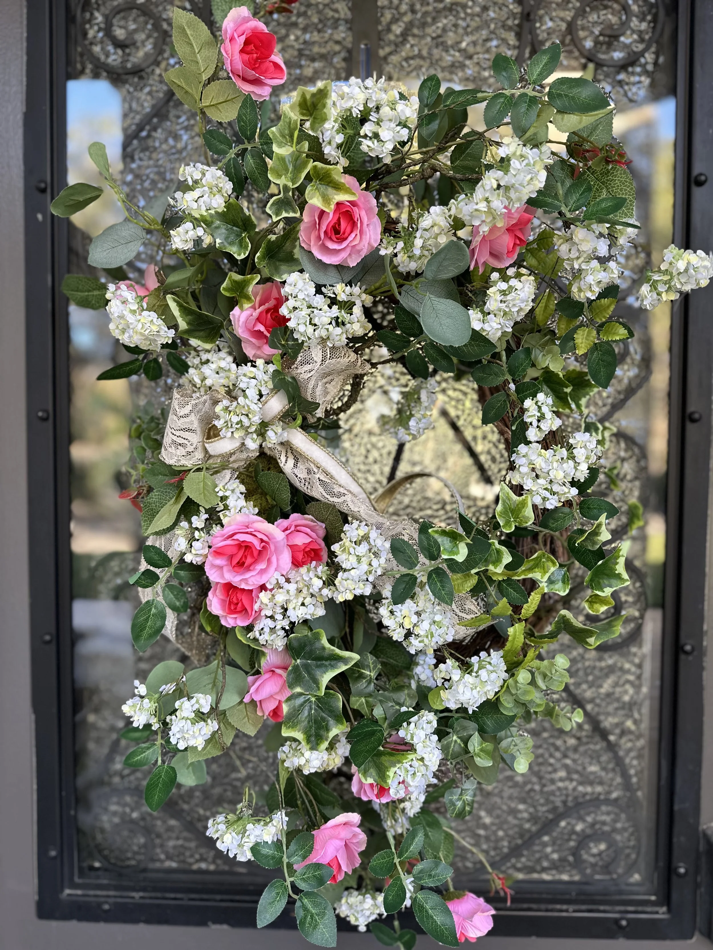 Pink Roses Spring Wreath