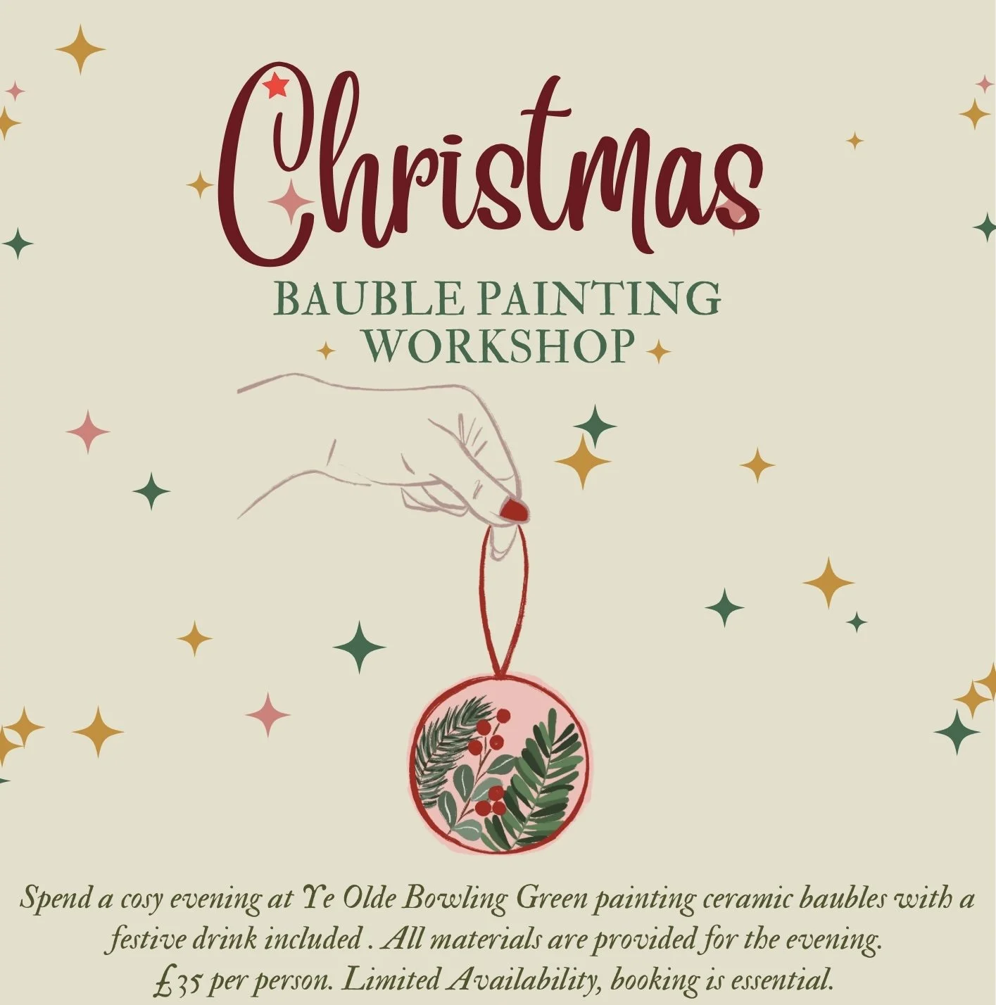 Festive Bauble Painting Workshop 14th December