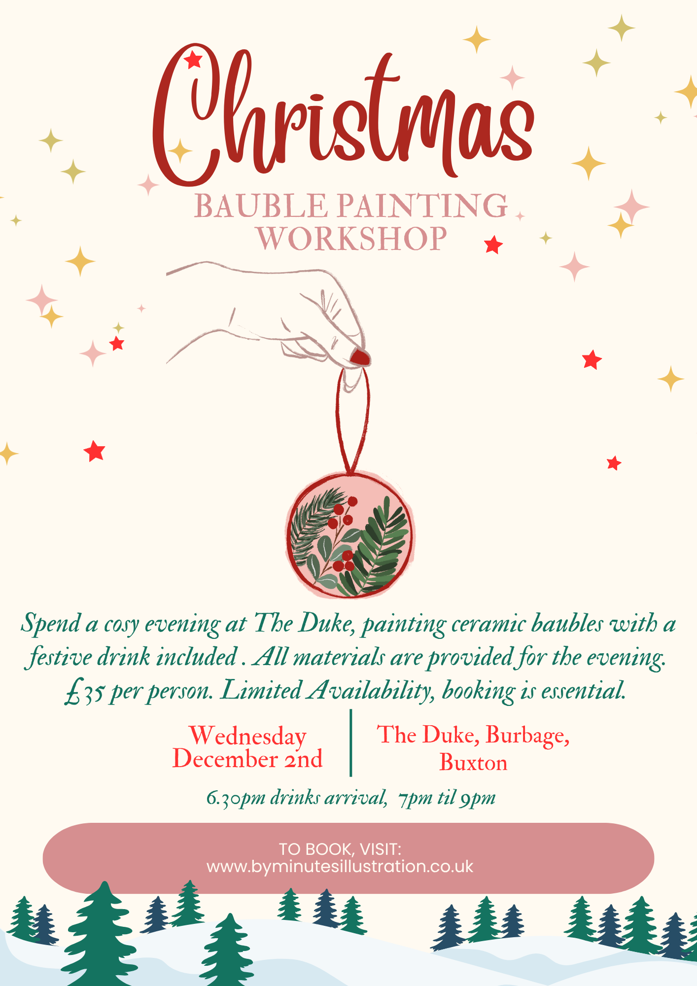 Red Green Modern Christmas Crafts Workshop Poster.png