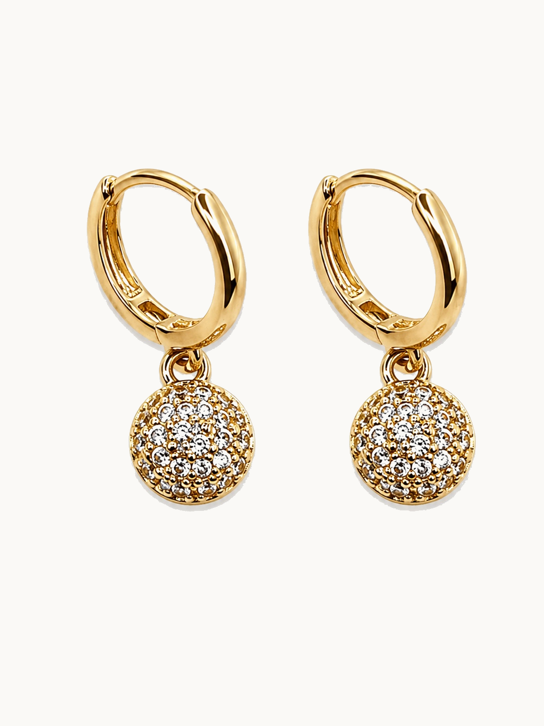 Gold Pave Drop Huggie
