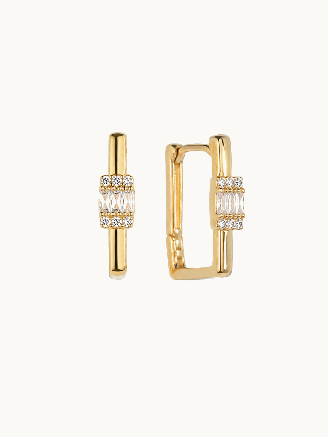 Rectangular Crystal Stud