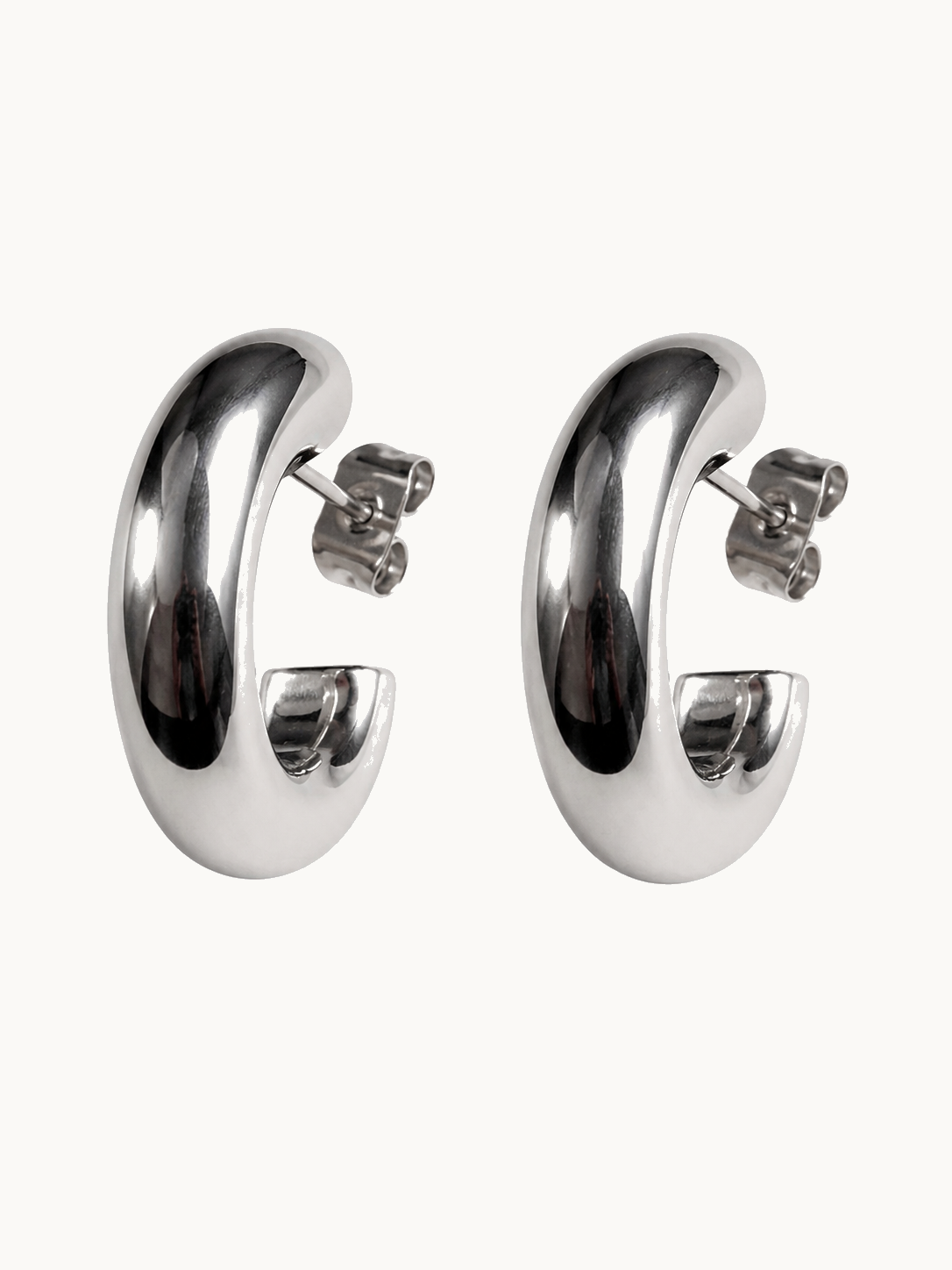Silver Chunky Hoop
