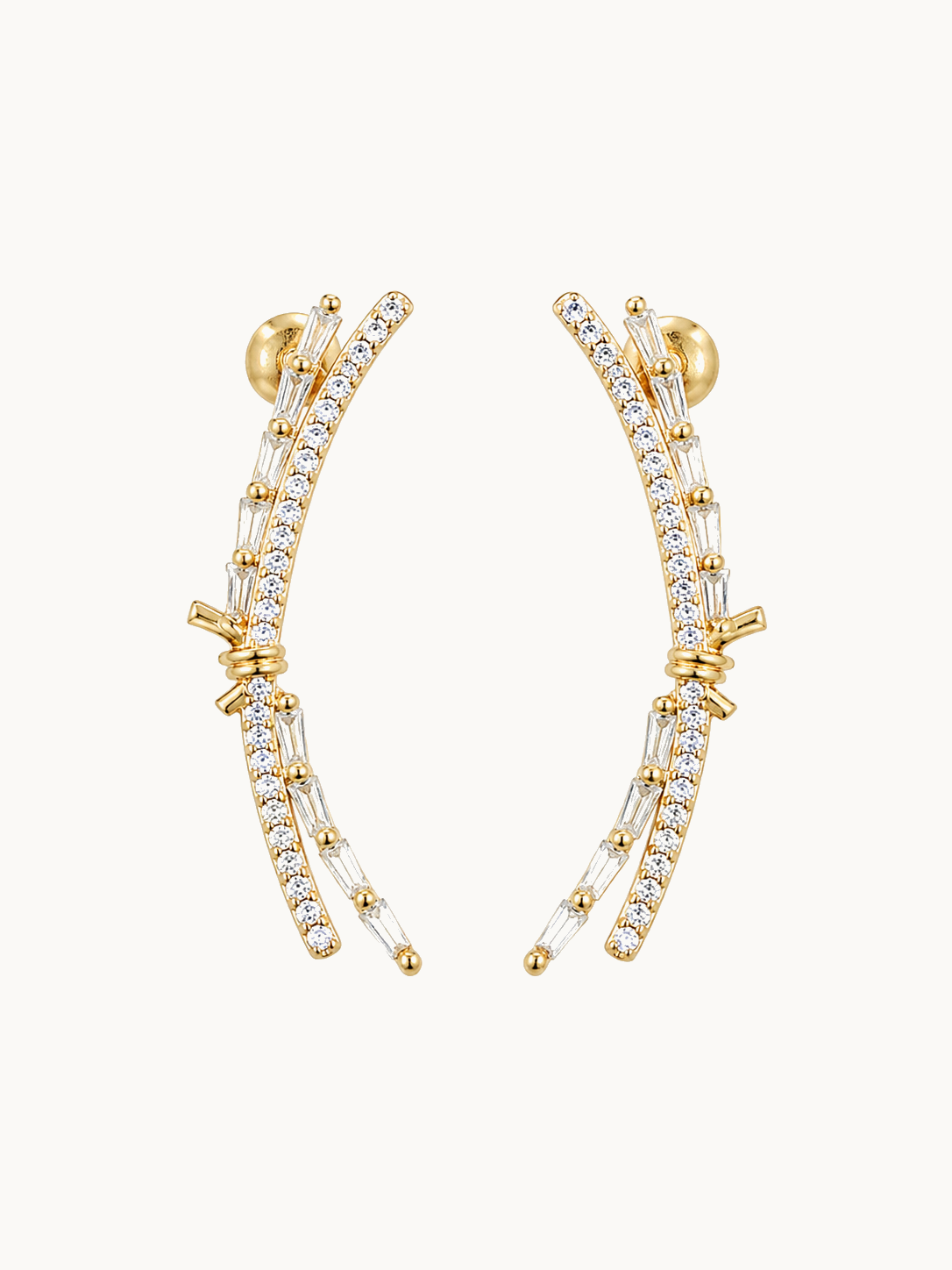 Crystal Curve Ear Climbers