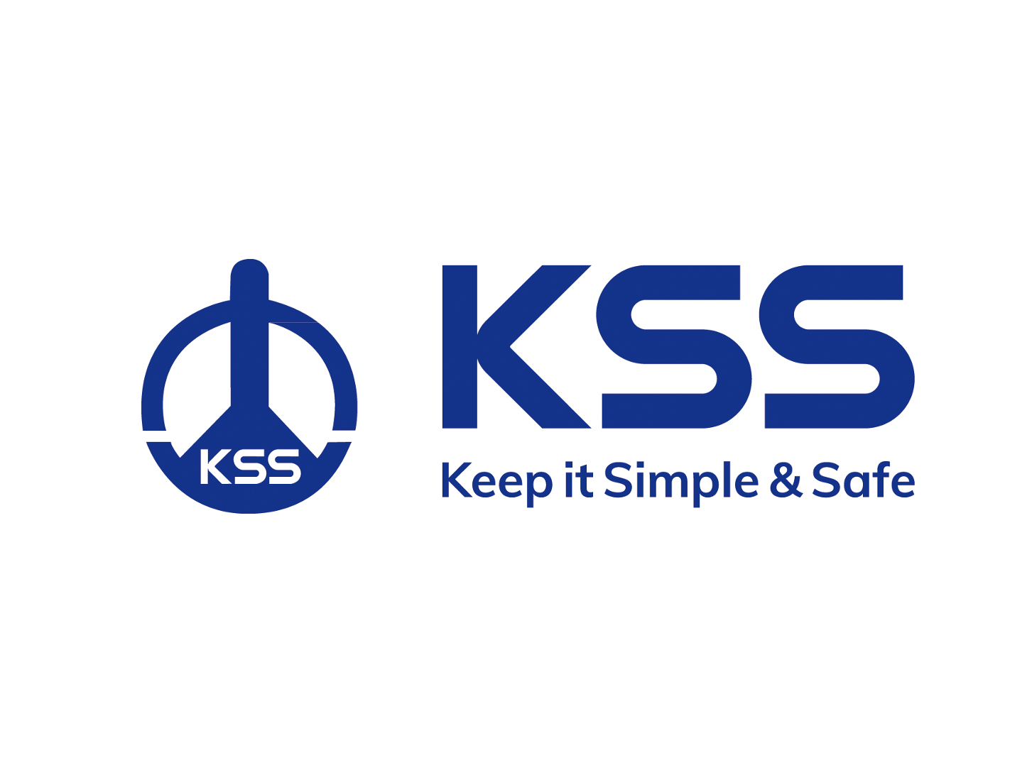 KSS logo with circle and peace sign, and slogan "Keep it Simple & Safe" in blue.