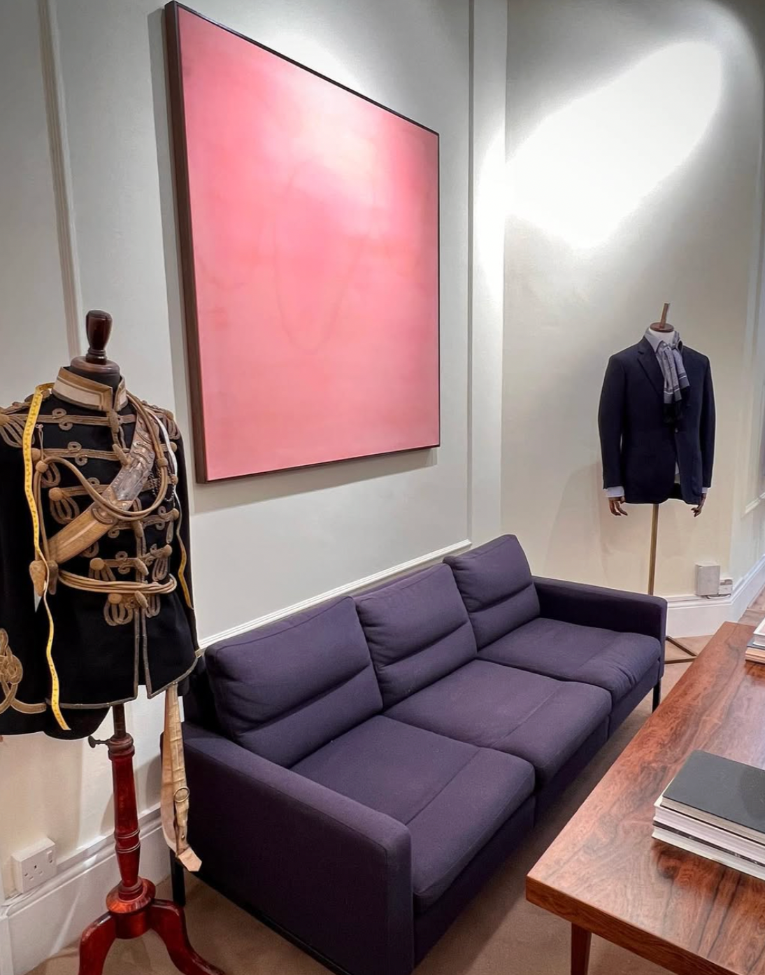Artworks hung in Saville Row Tailor Danny Davidson