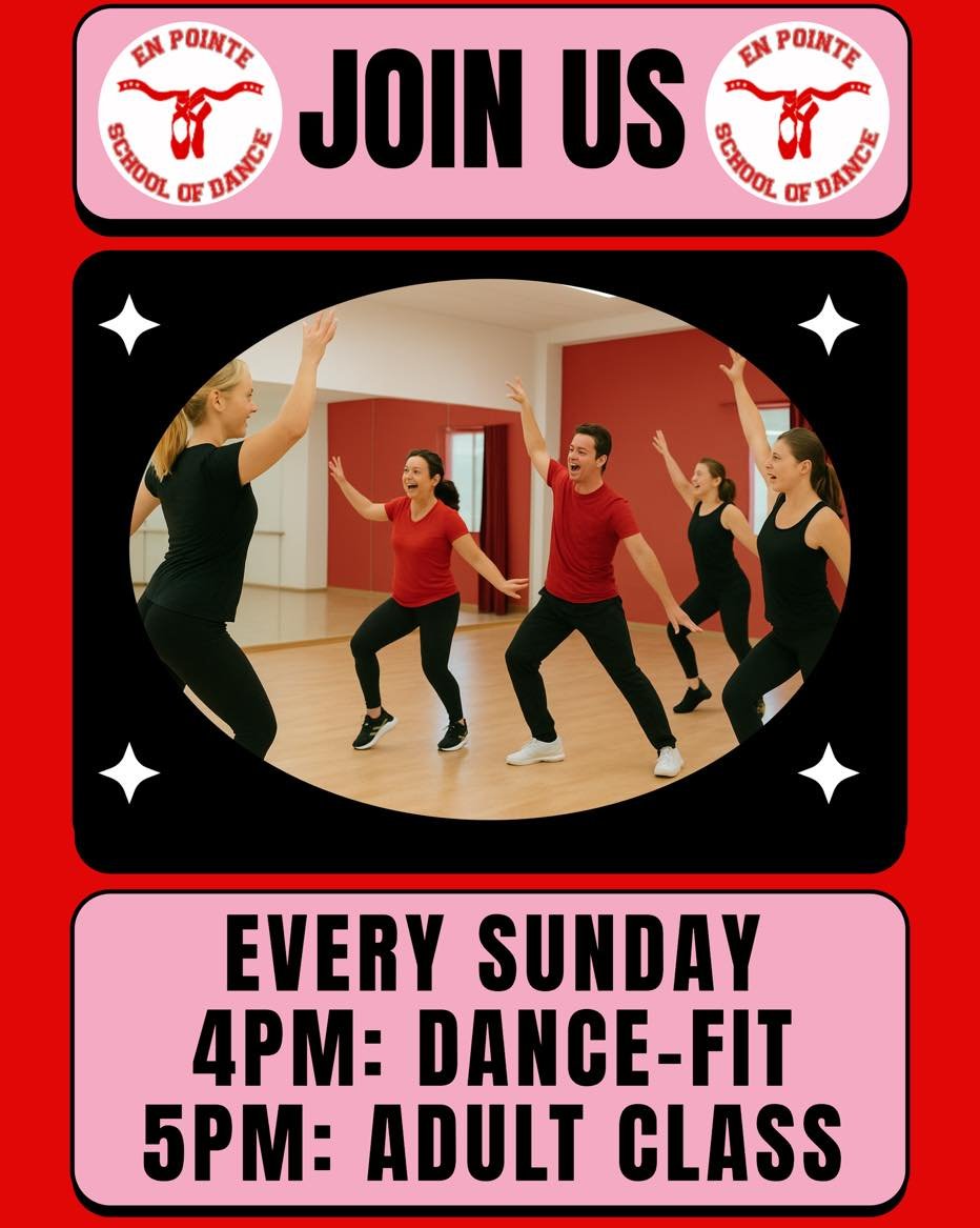 Adult classes are well and truly up and running! 🥳
This is a great opportunity to keep fit, while having fun, and bonus- learning a few steps too!❤️

Dancefit- Zumba style high energy fitness set to good music and incorporating dance steps, a work o
