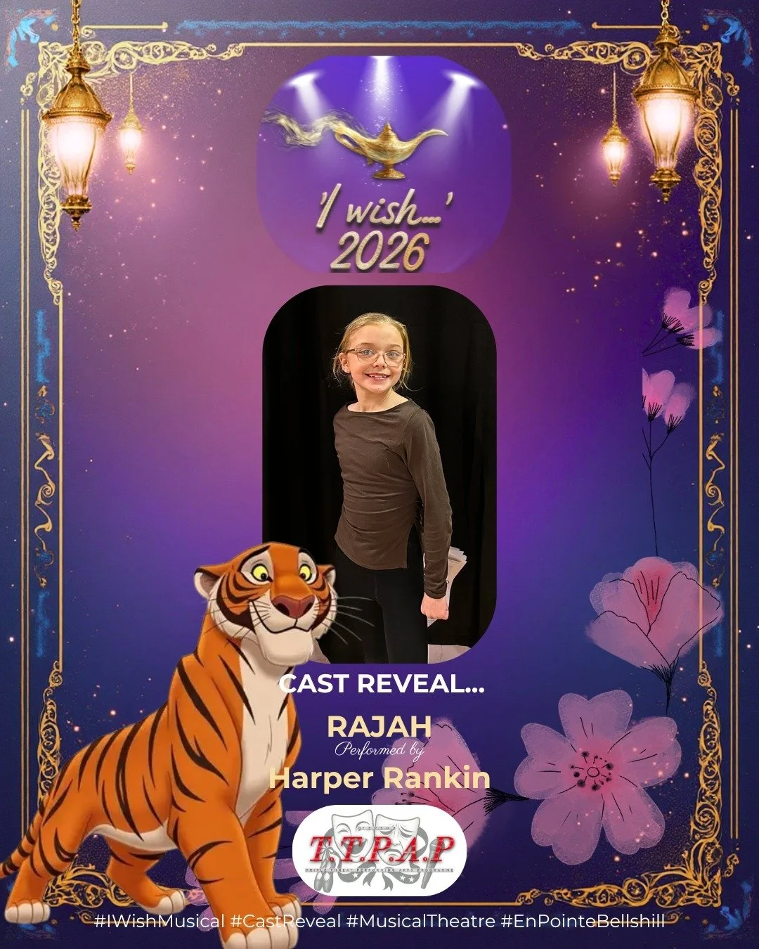 ✨ Meet Harper Rankin, our loyal and protective Rajah.🐅

Her strength, focus, and expressive storytelling make this role truly special. We can&rsquo;t wait for you to see her shine. 💜✨

#IWish #ayegrabah #CastReveal 
________________________________