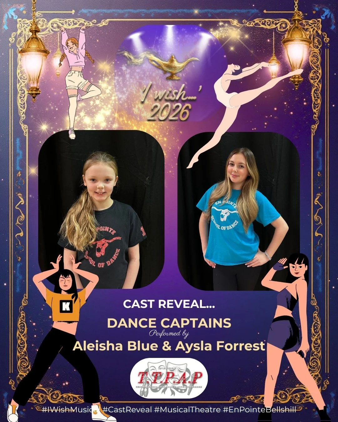 ✨ Introducing our amazing Dance Captains &mdash; Aleisha Blue and Aysla Forrest.

Leaders, role models, and full of passion, they guide our cast with confidence and kindness. We&rsquo;re so grateful for everything they bring to the studio. 💜✨

#IWis