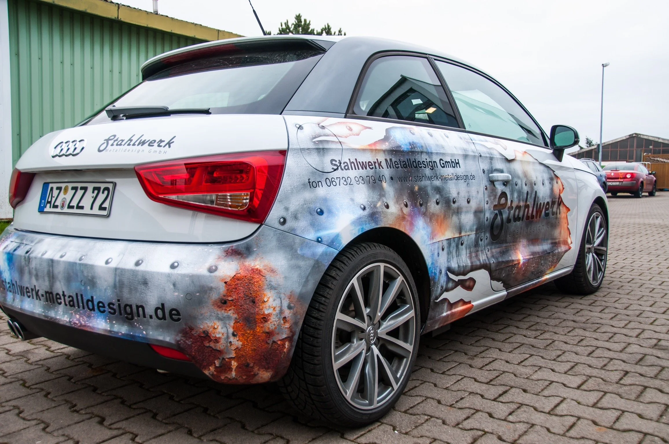 Detailfoto der Audi A1 Fahrzeugfolierung