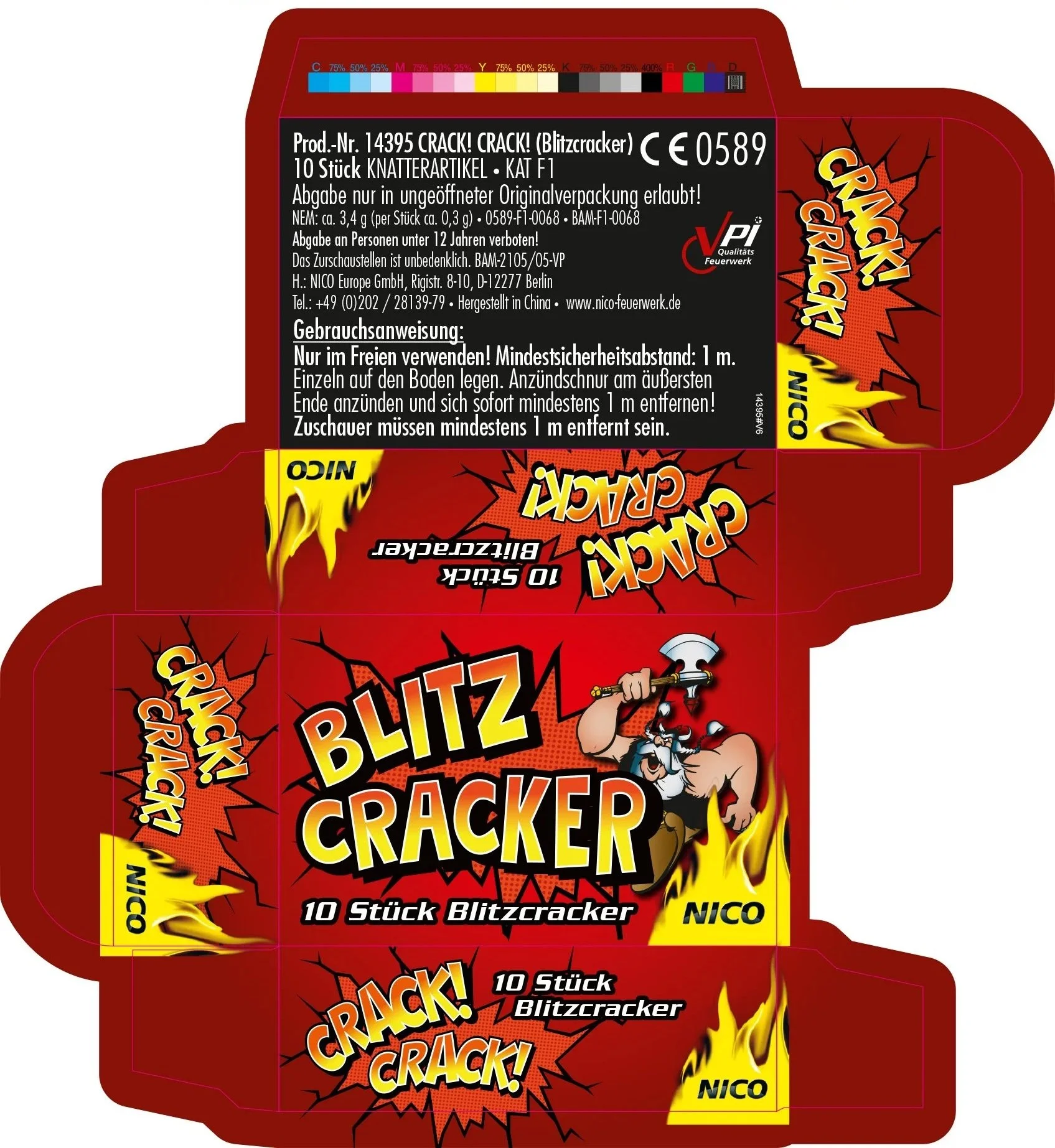 Stanzkonturen und Reinzeichnung der Jugendfeuerwerk-Verpackungen