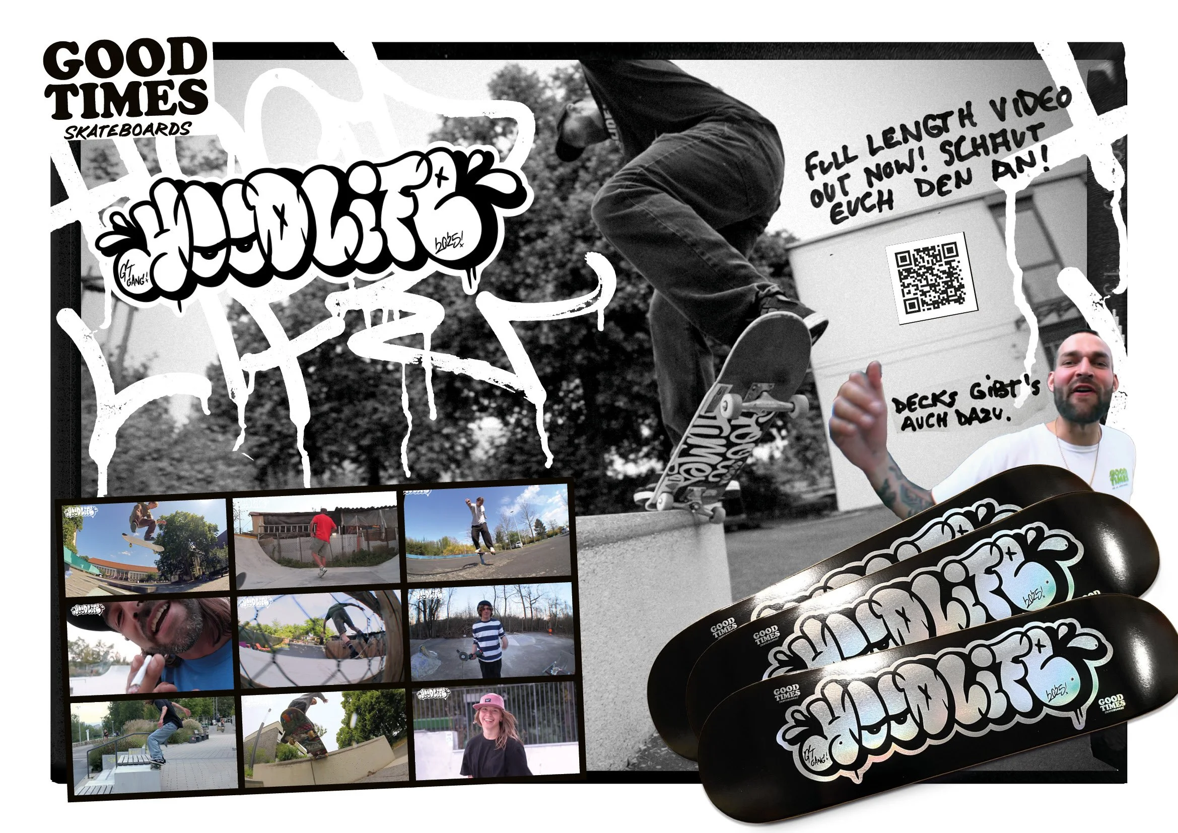 Innenseite des Good Times Skateboards Produktkatalogs