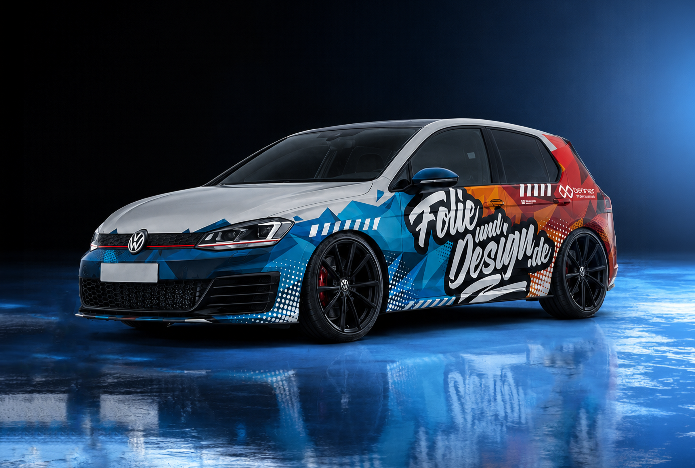 VW Golf Fahrzeugdesign als fotorealistische Visualisierung
