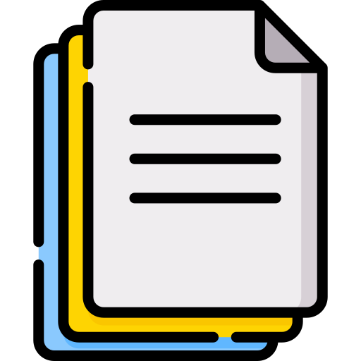Icono de documentos apilados con diferentes colores.