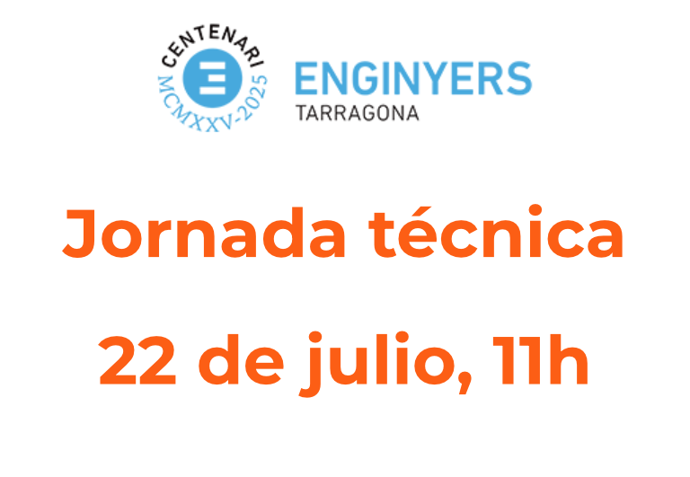 Logo de la Asociación de Ingenieros, evento titulado Jornada técnica, programado para el 22 de julio a las 11 horas, en Tarragona.