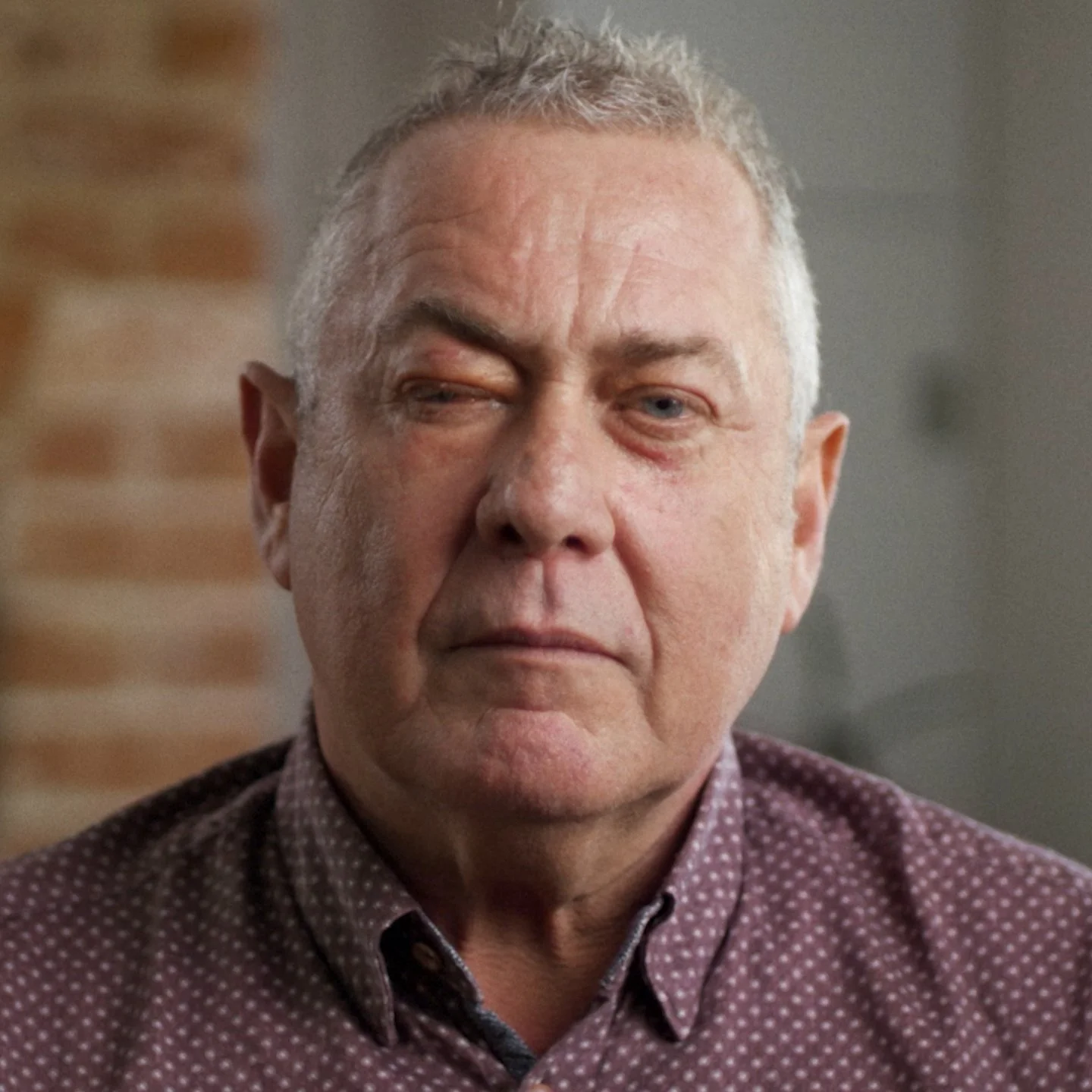 Pete sits during his interview