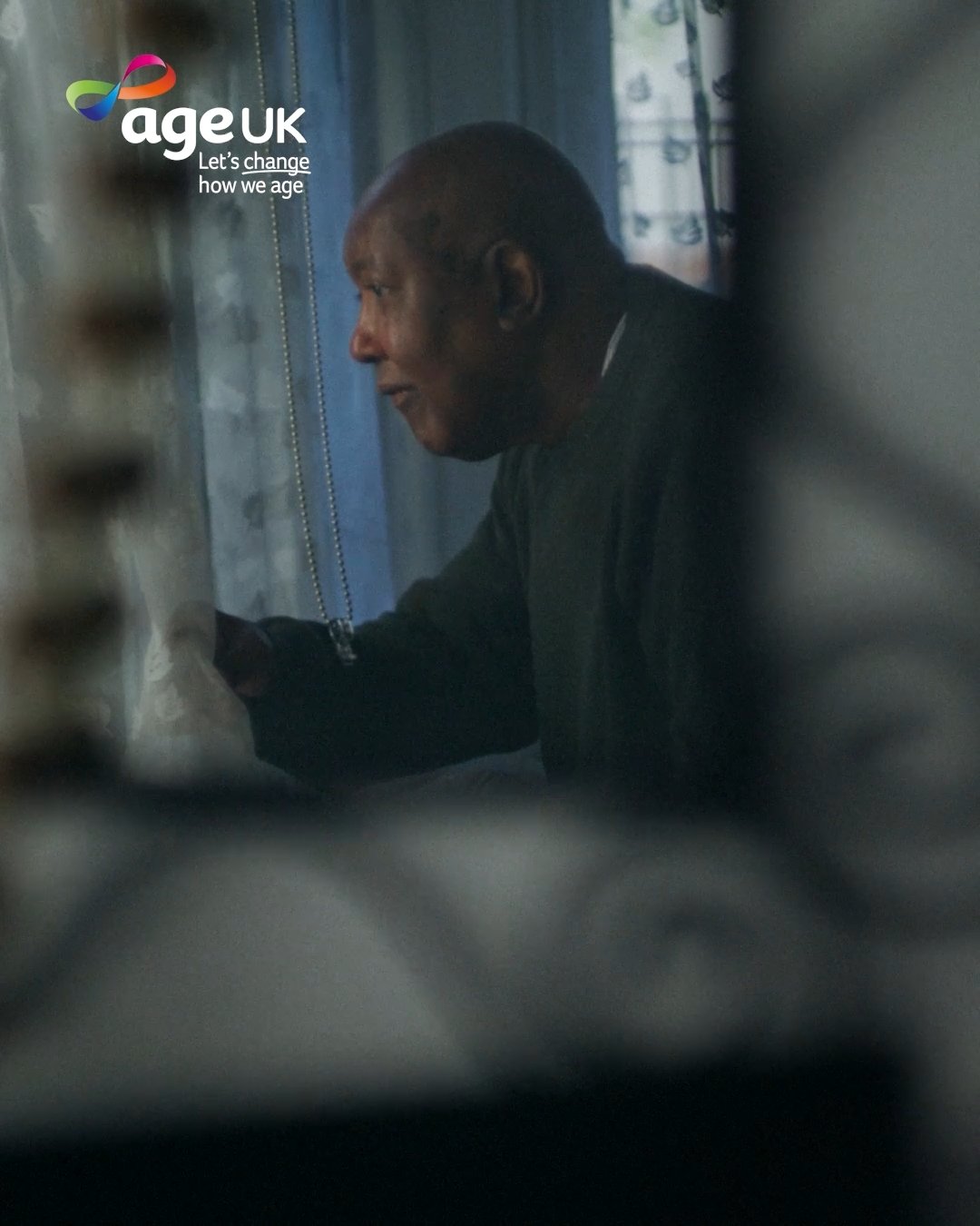 Michael looks out of the window, Age UK