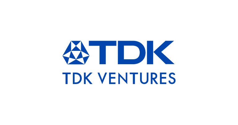 Logo of TDK Ventures with a geometric star emblem and text in blue.