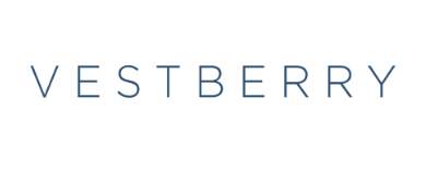 Logo with the word VESTBERRY in blue text on a white background.