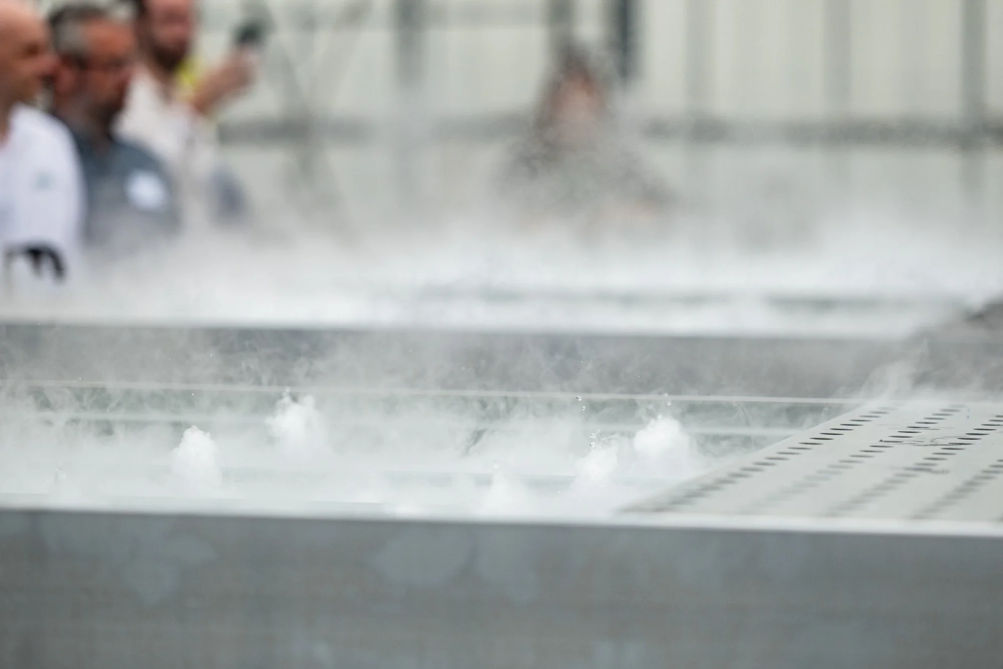 Close-up of aeroponic water jets