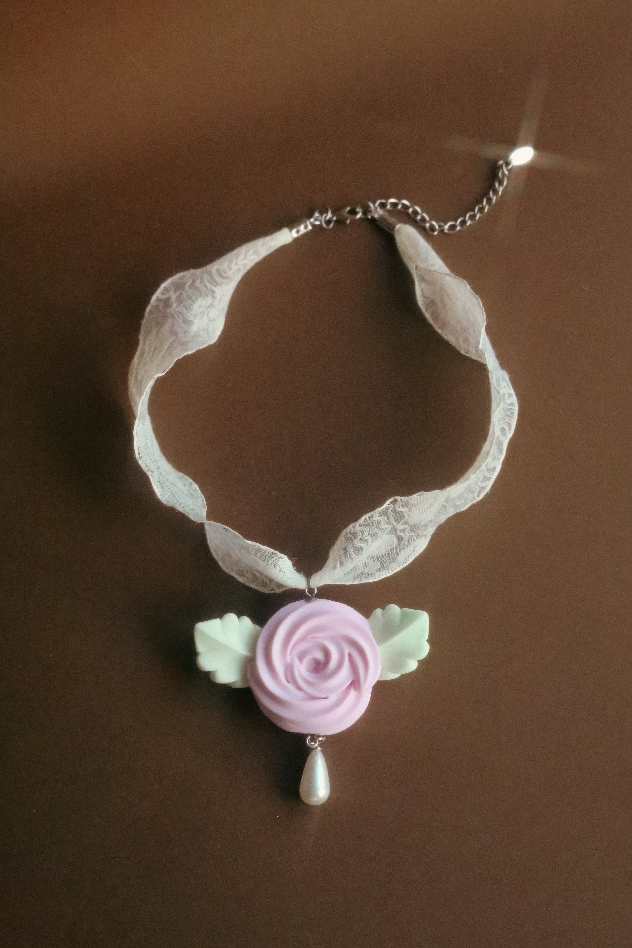 [NEW!] Whipped Cream Rose Necklace (Vintage Lace Choker Edition)