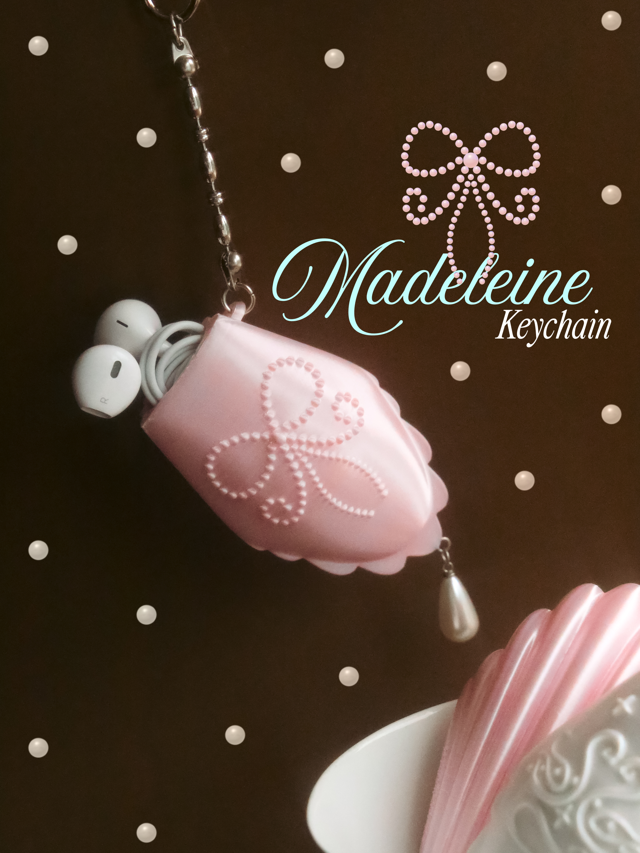 2-Way Silk Madeleine Keychain (Earbud & Lighter Case)