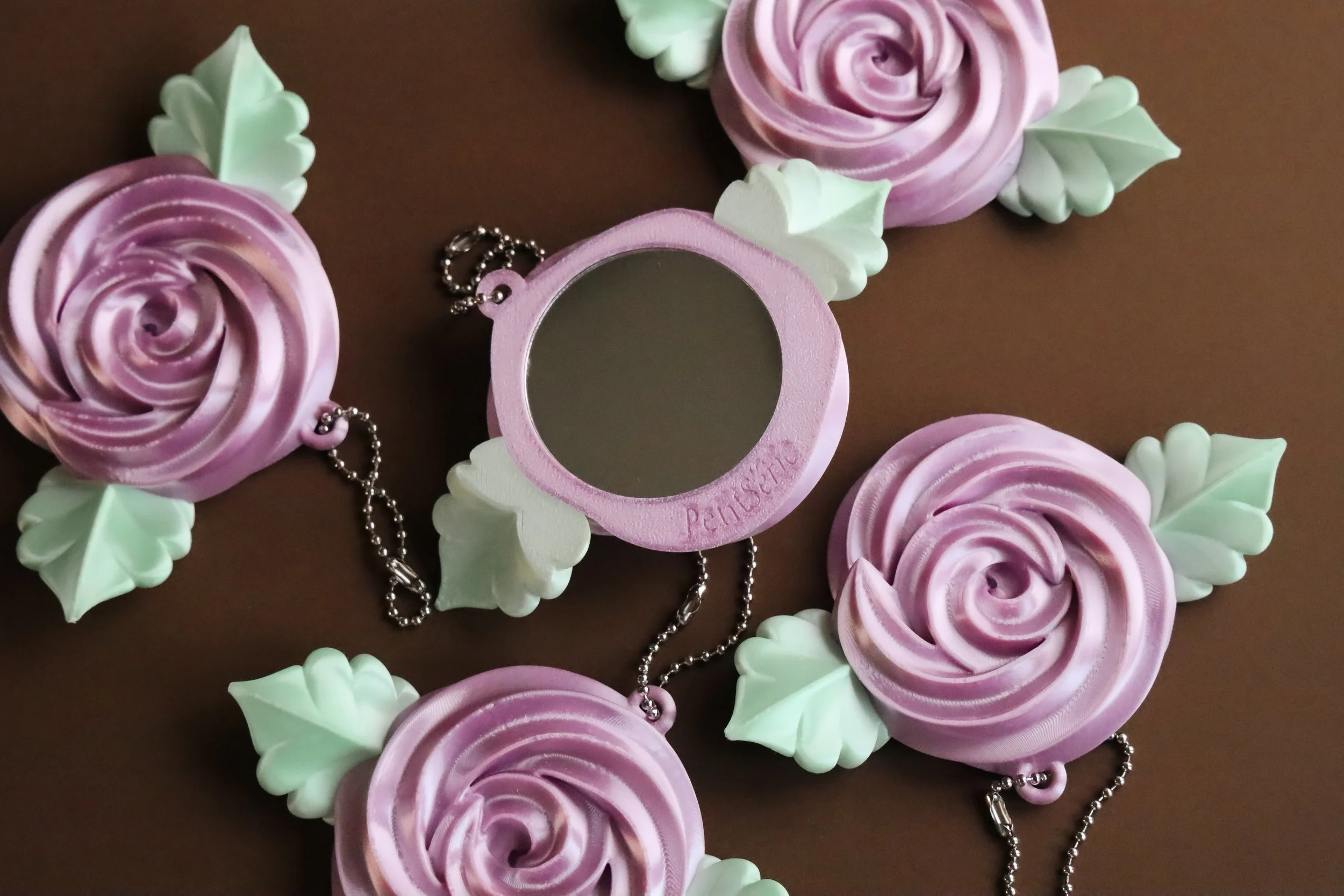 Silk Rosette Mirror Charm [Lilac]