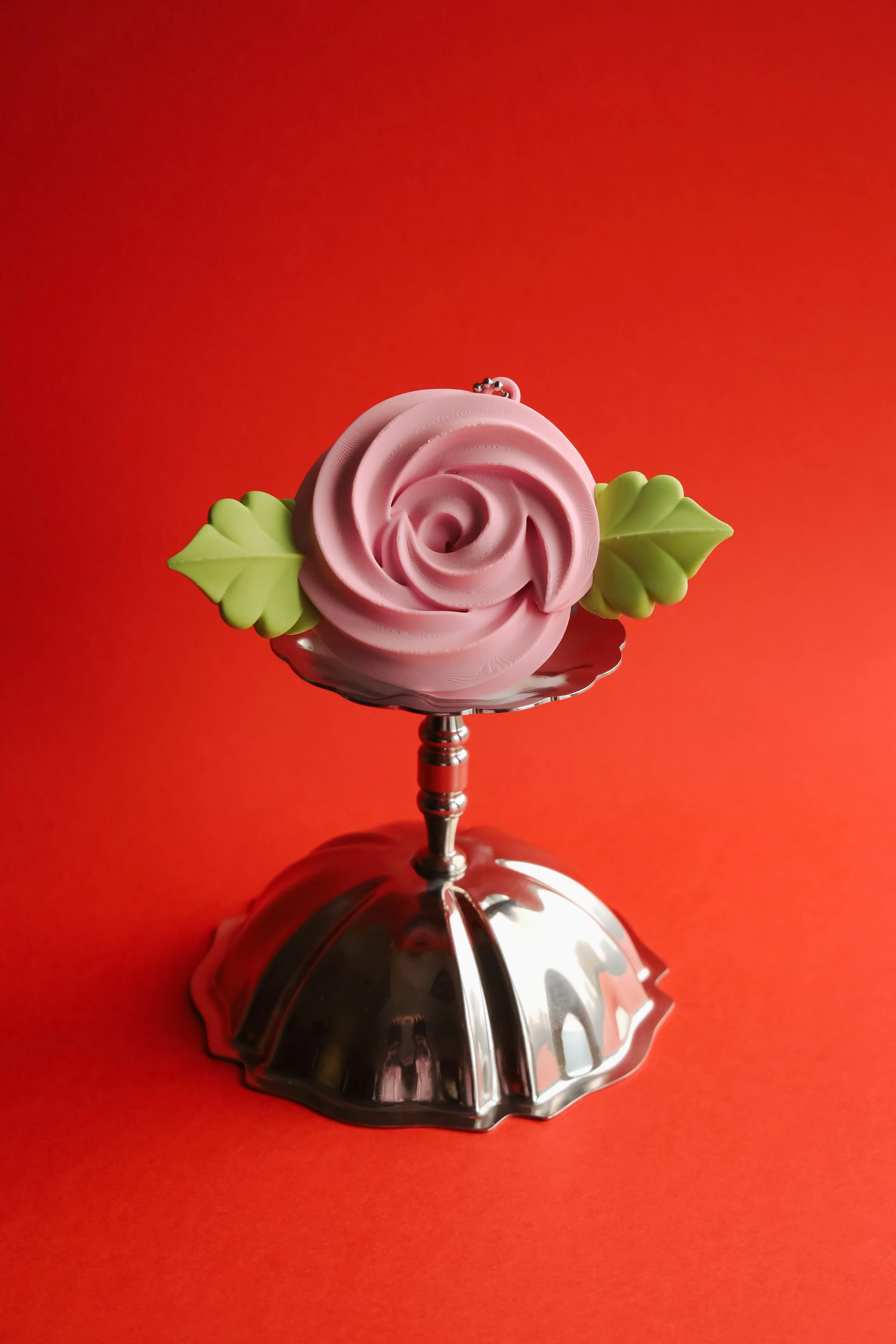 Whipped Cream Rose Mirror Charm