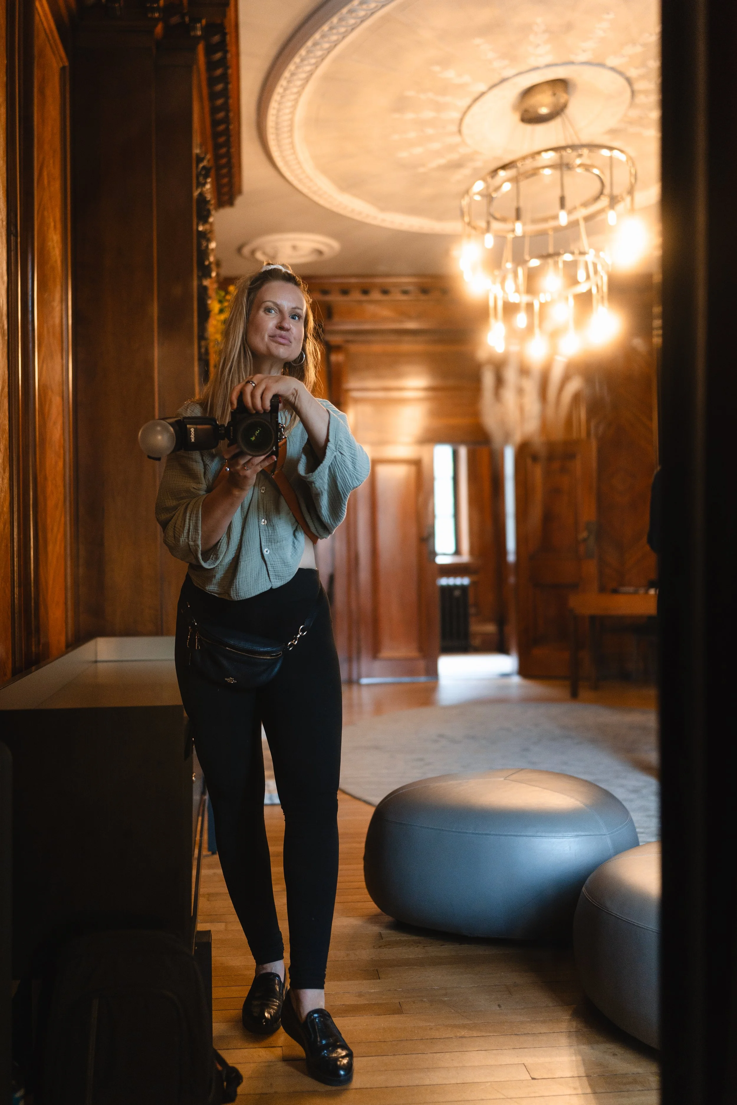 Wedding photographer behind the camera capturing a moment at Marylebone Town Hall London