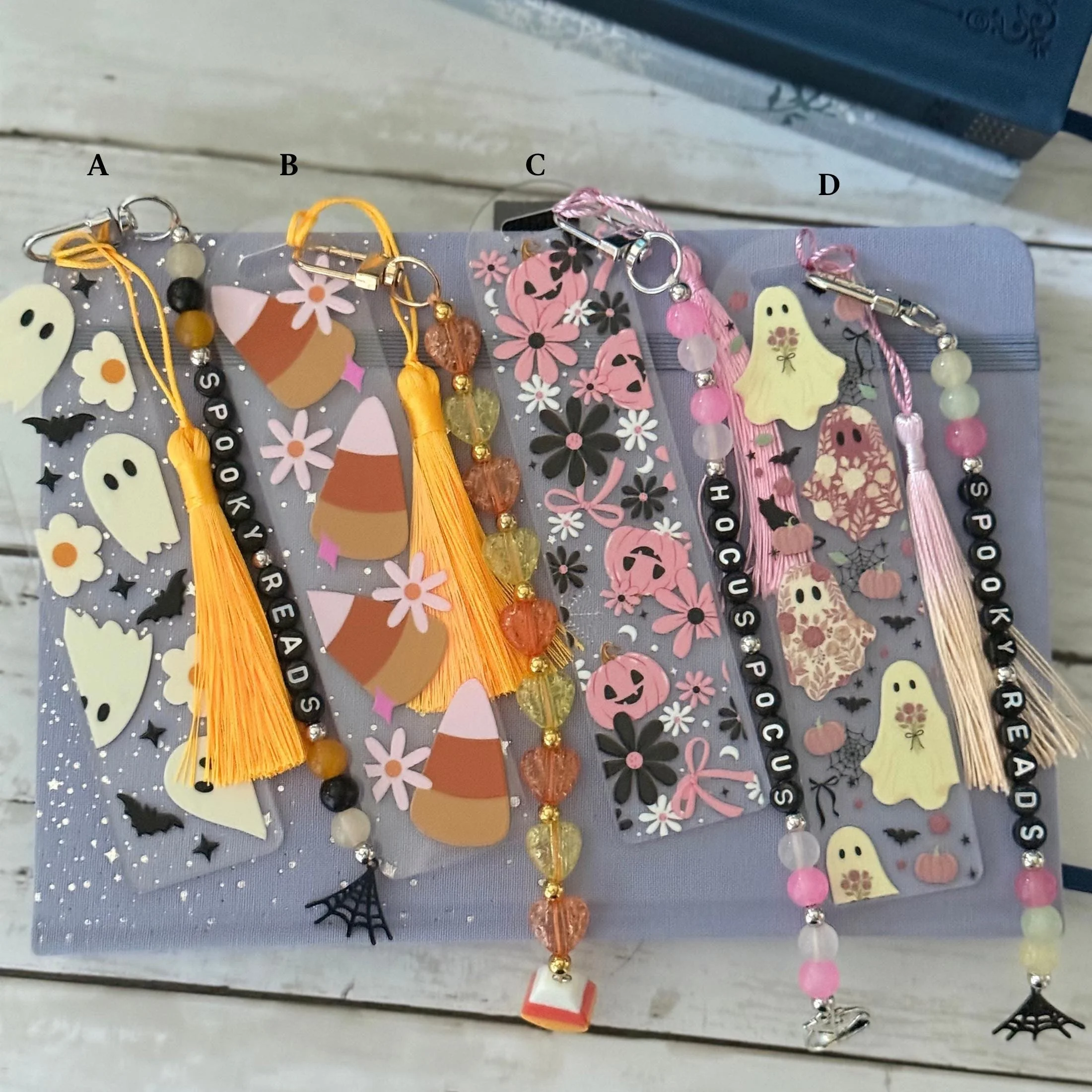 Halloween Themed Acrylic Beaded Bookmarks