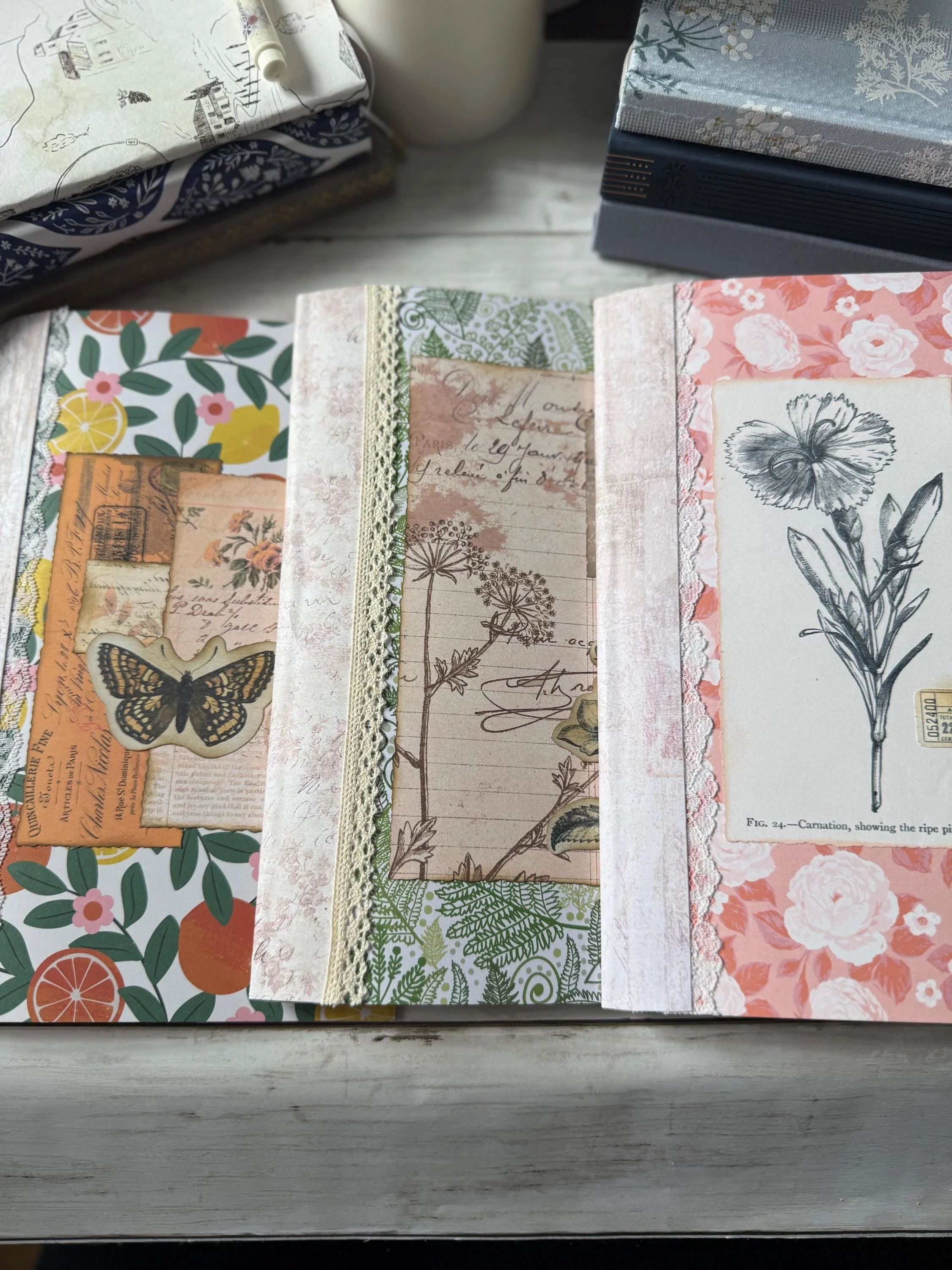 Floral Themed Journal - Vintage Pages