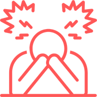 Zeichnung einer Person, die sich die Hände vor das Gesicht hält und Anzeichen von Stress oder Frustration zeigt.