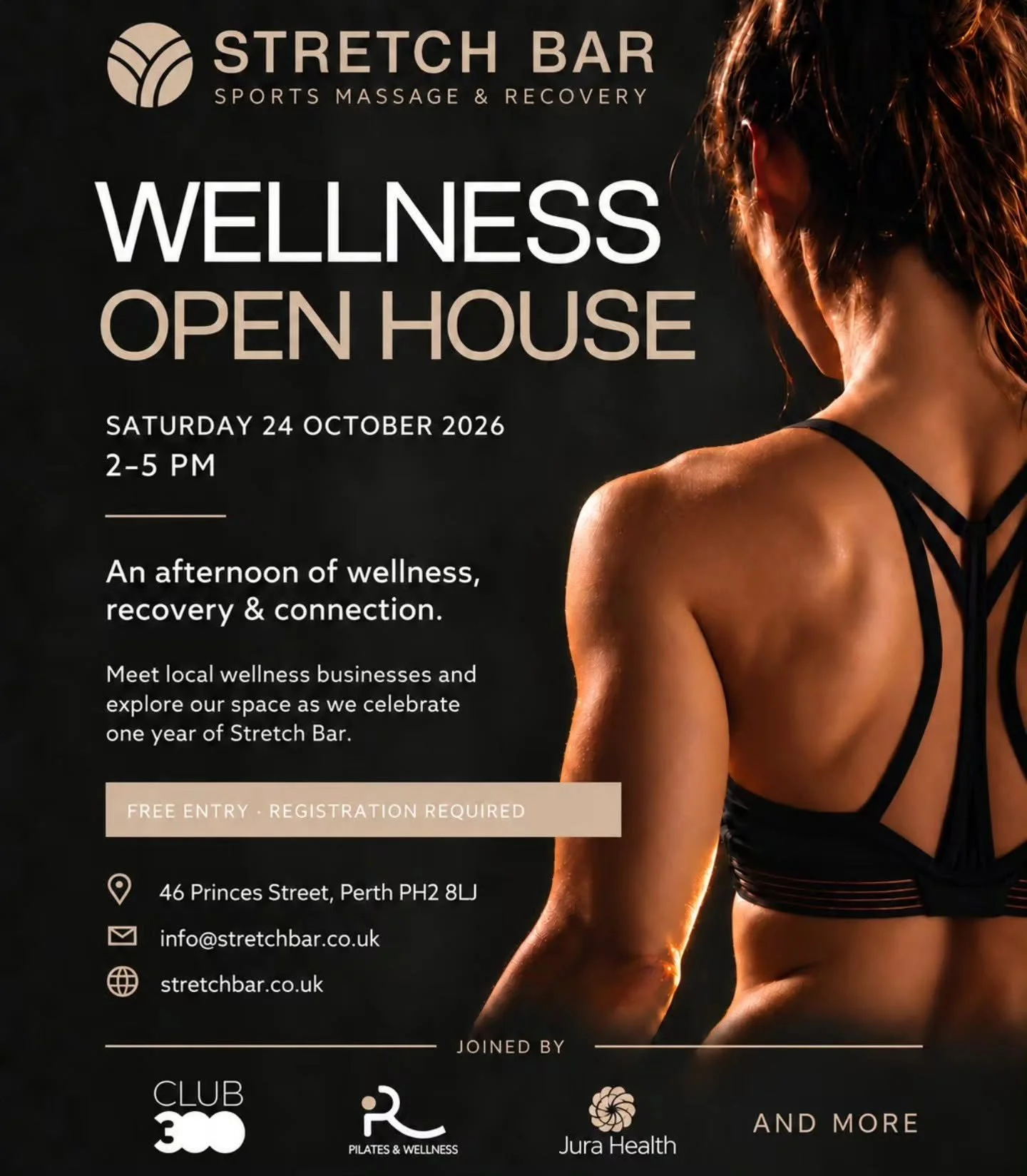 This Saturday! 🎉

Our Wellness Open House is nearly here, and we're so excited to welcome you through the doors.

We'll be joined by some brilliant local wellness businesses, including:
✨ Club 300
✨ RL Pilates &amp; Wellness
✨ Jura Health
✨ And more