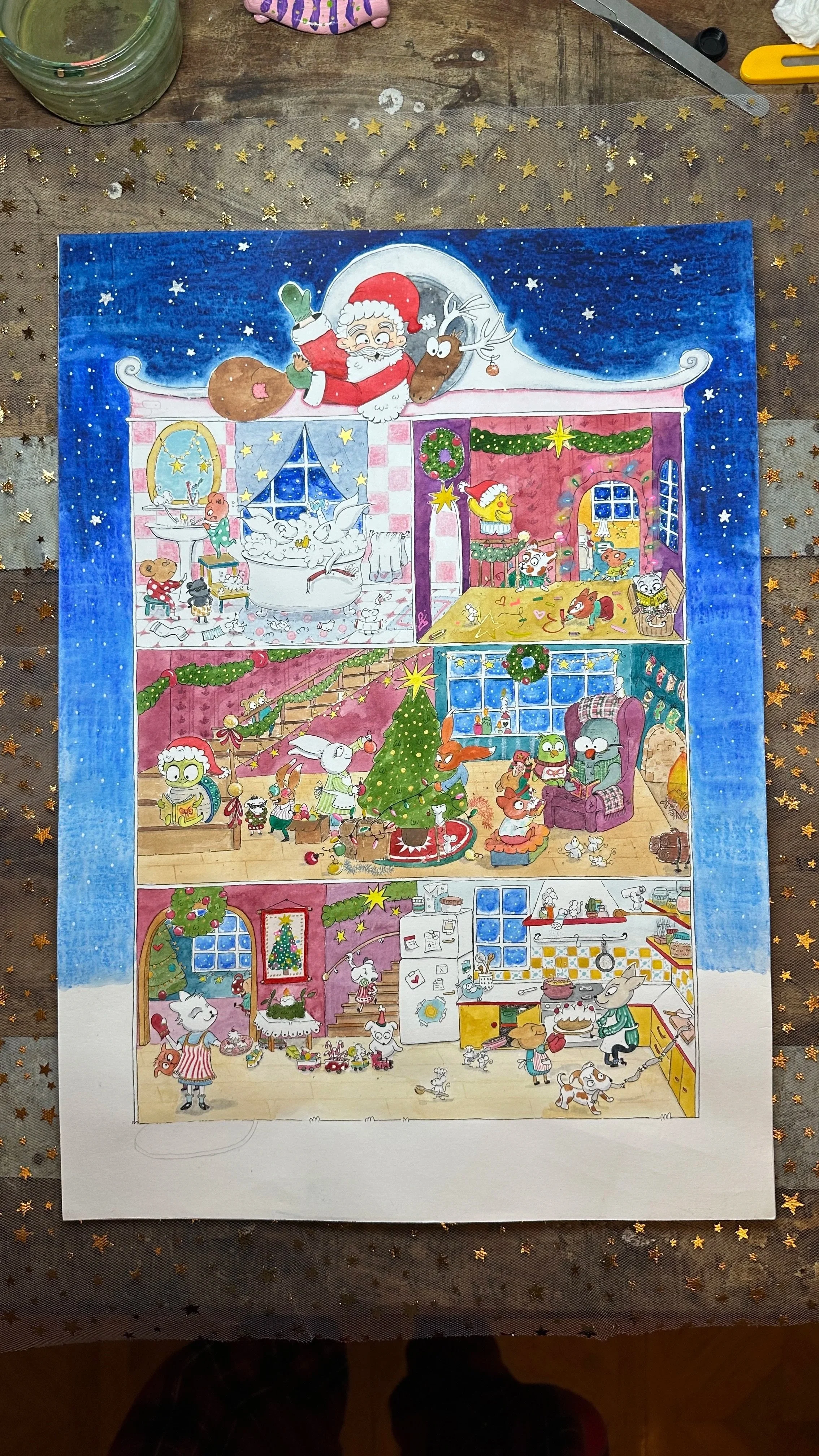 Calendario de adviento infantil ilustrado 2025  por Melissa Abez
