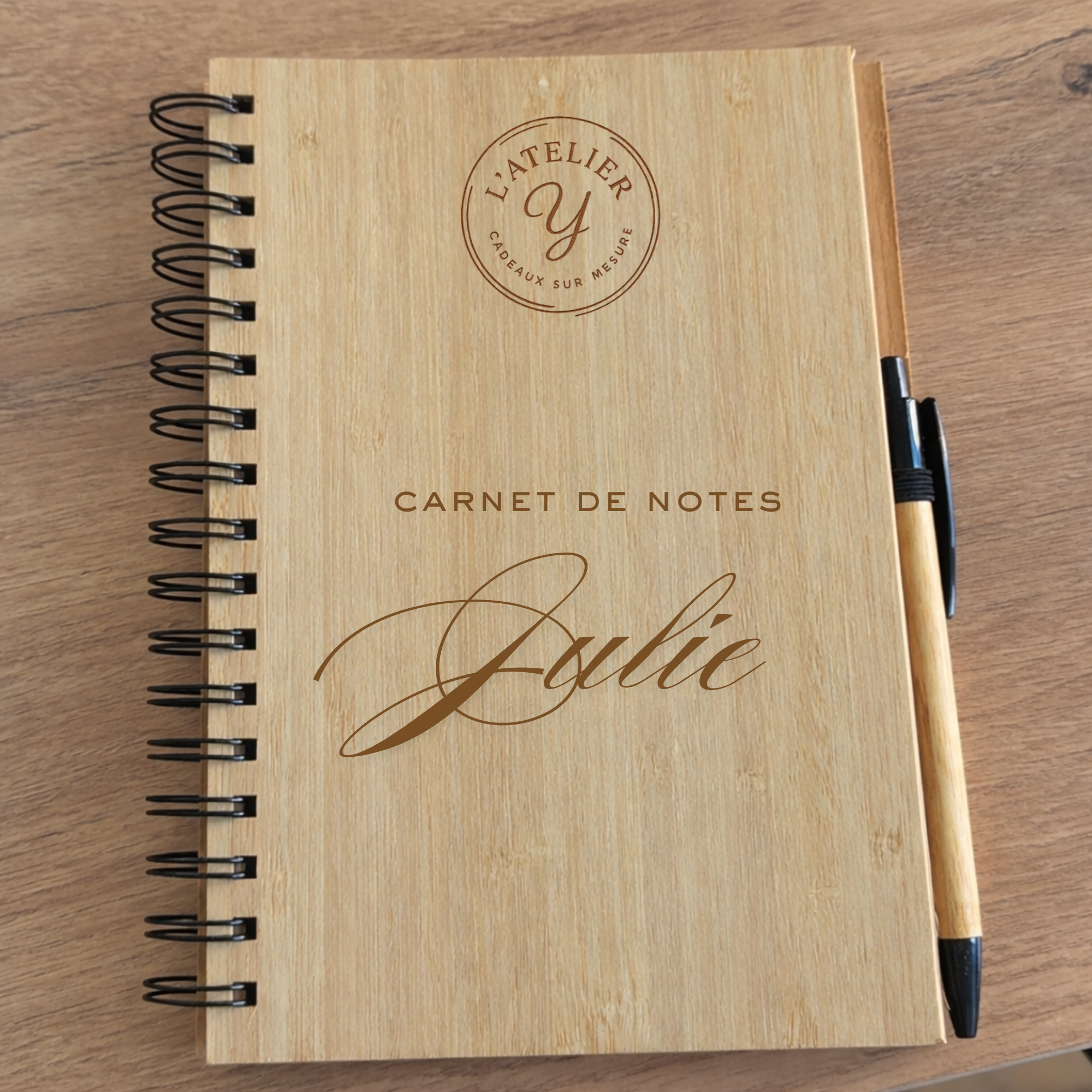 Carnet en bambou personnalisé