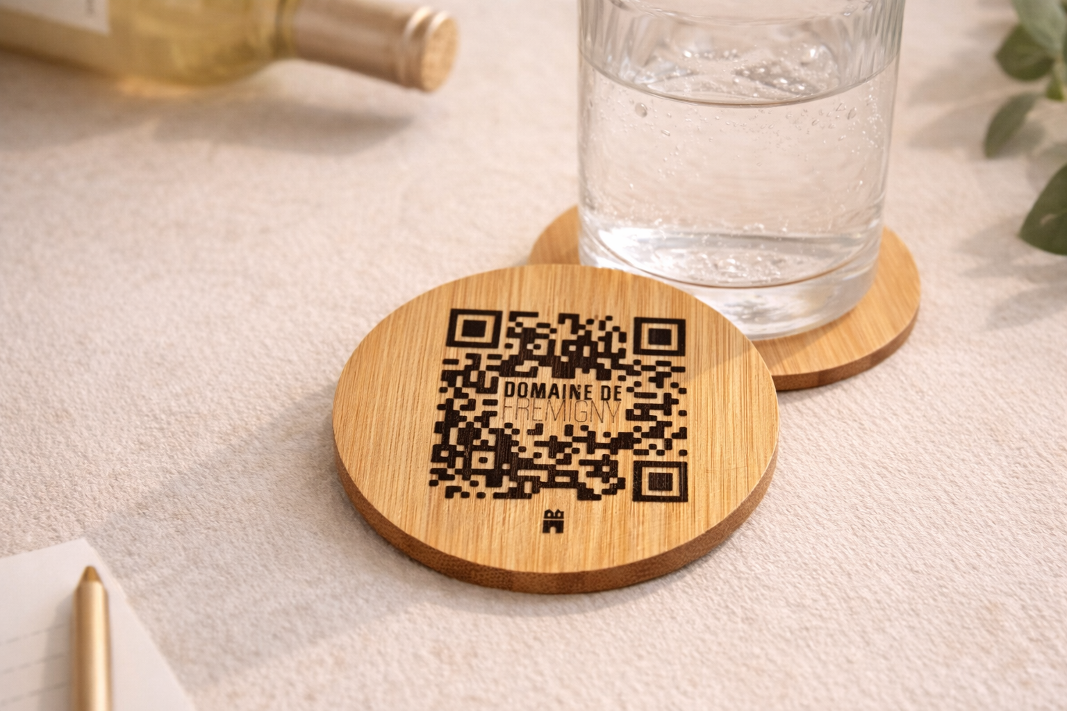 Sous-verre personnalisé en bois