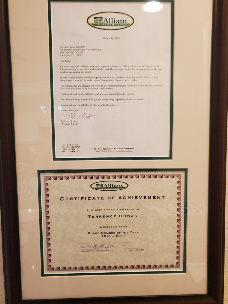 Alliant Certificate of Achievement