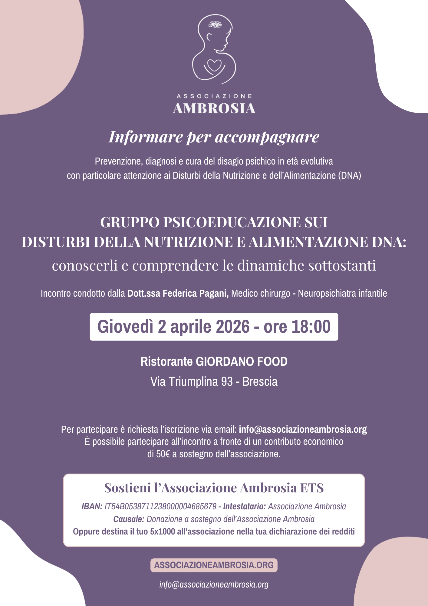 GRUPPO PSICOEDUCAZIONE SUI DISTURBI DELLA NUTRIZIONE E ALIMENTAZIONE DNA: conoscerli e comprendere le dinamiche sottostanti