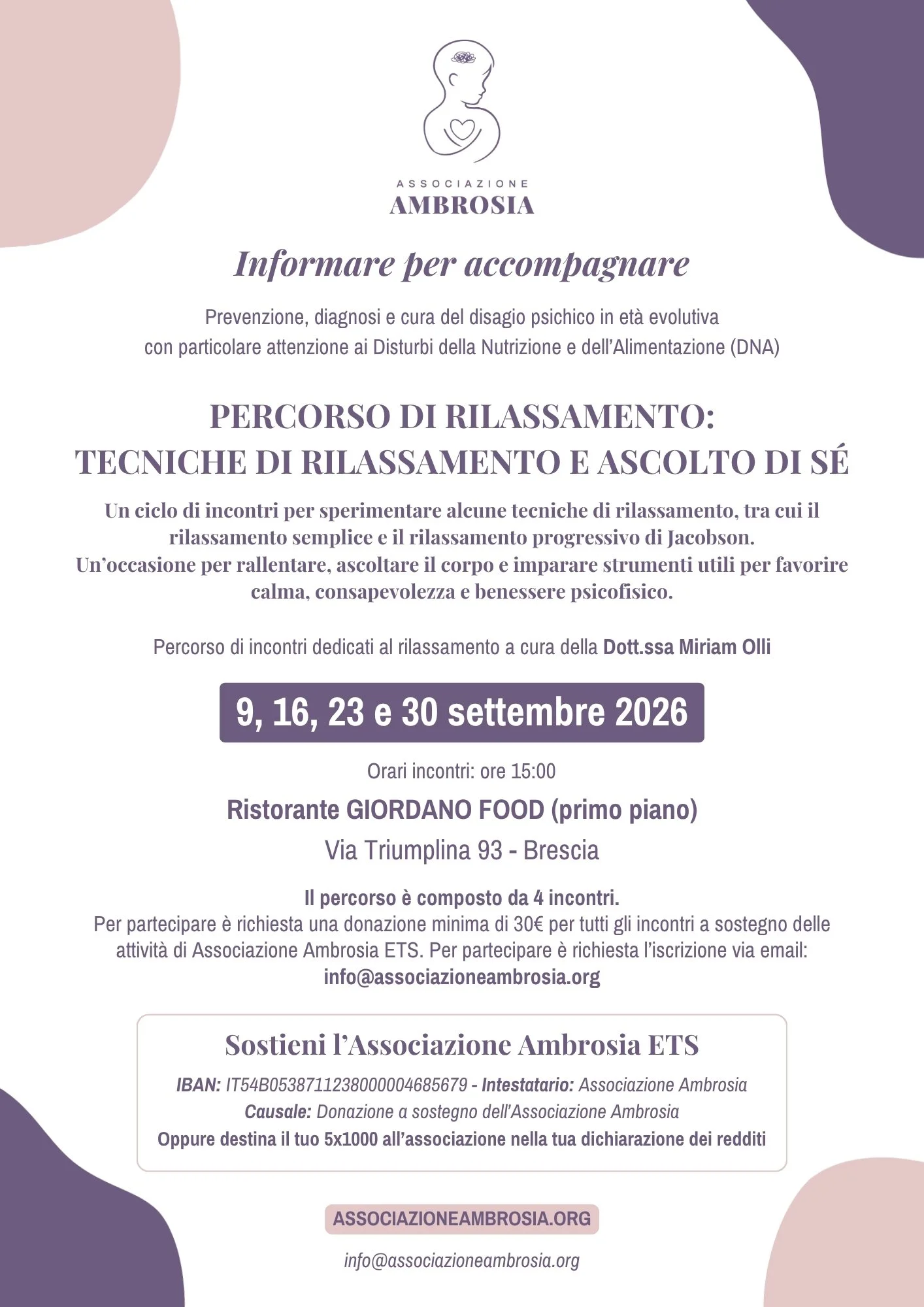 PERCORSO DI RILASSAMENTO: TECNICHE DI RILASSAMENTO E ASCOLTO DI SÉ&nbsp;