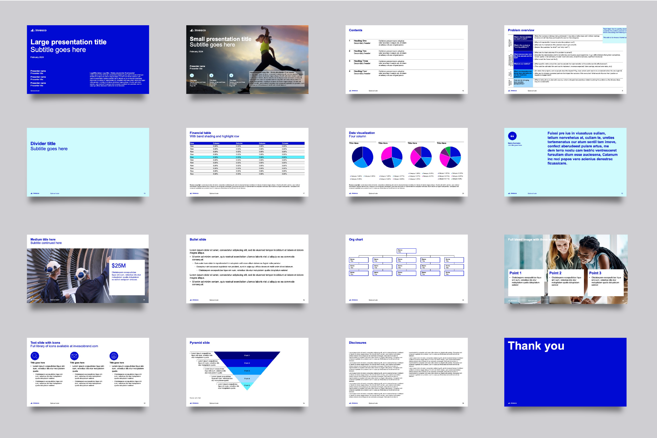 This image represents a mockup of Invesco presentation template