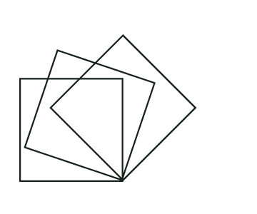 Overlapping squares: Geometric brand identity symbol for Fine Tooth, representing the deep alignment and structural integrity required for heirloom hospitality brands.