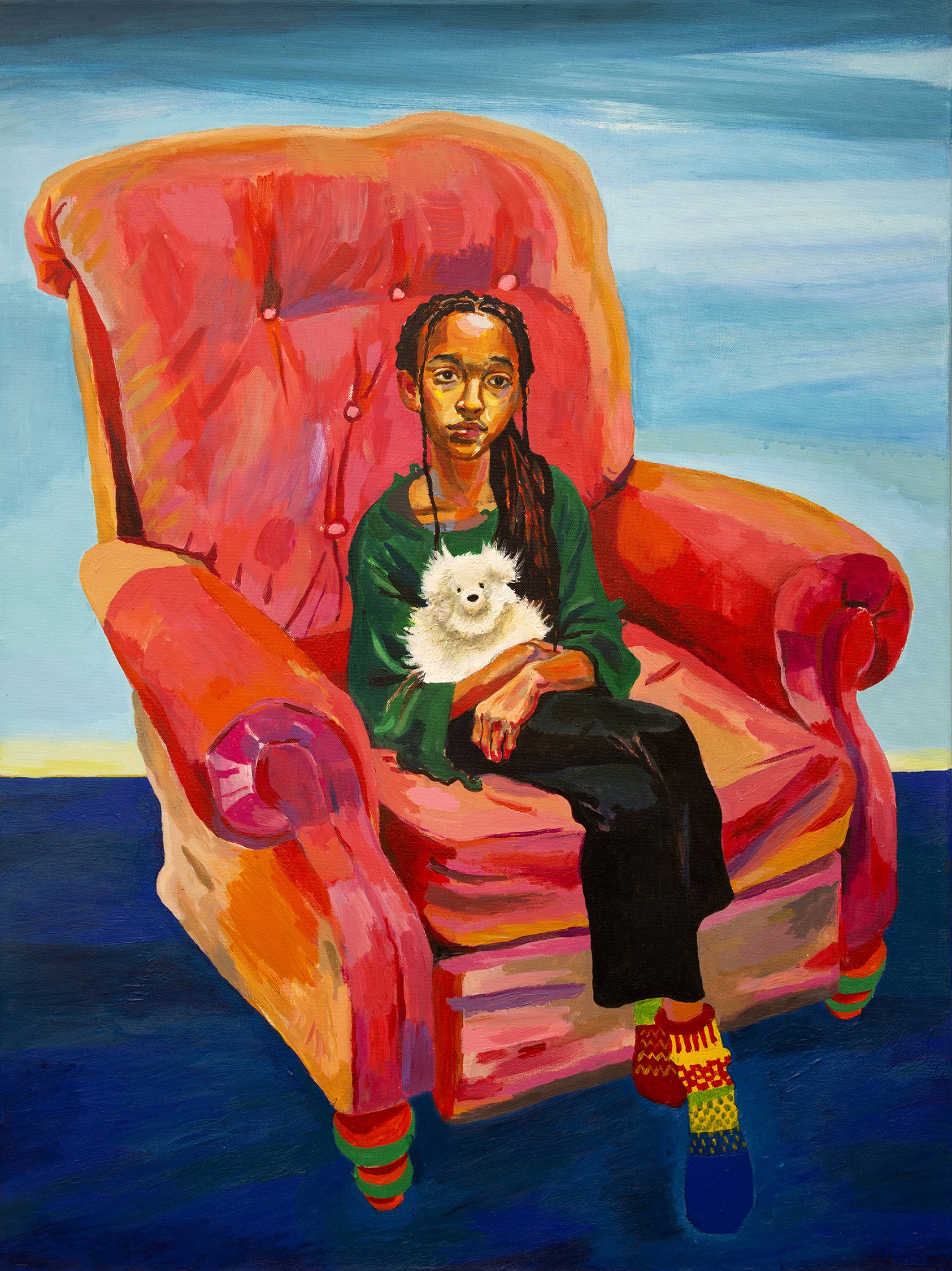 "Zahari", 2021. Acrylic on canvas 40" x 30"