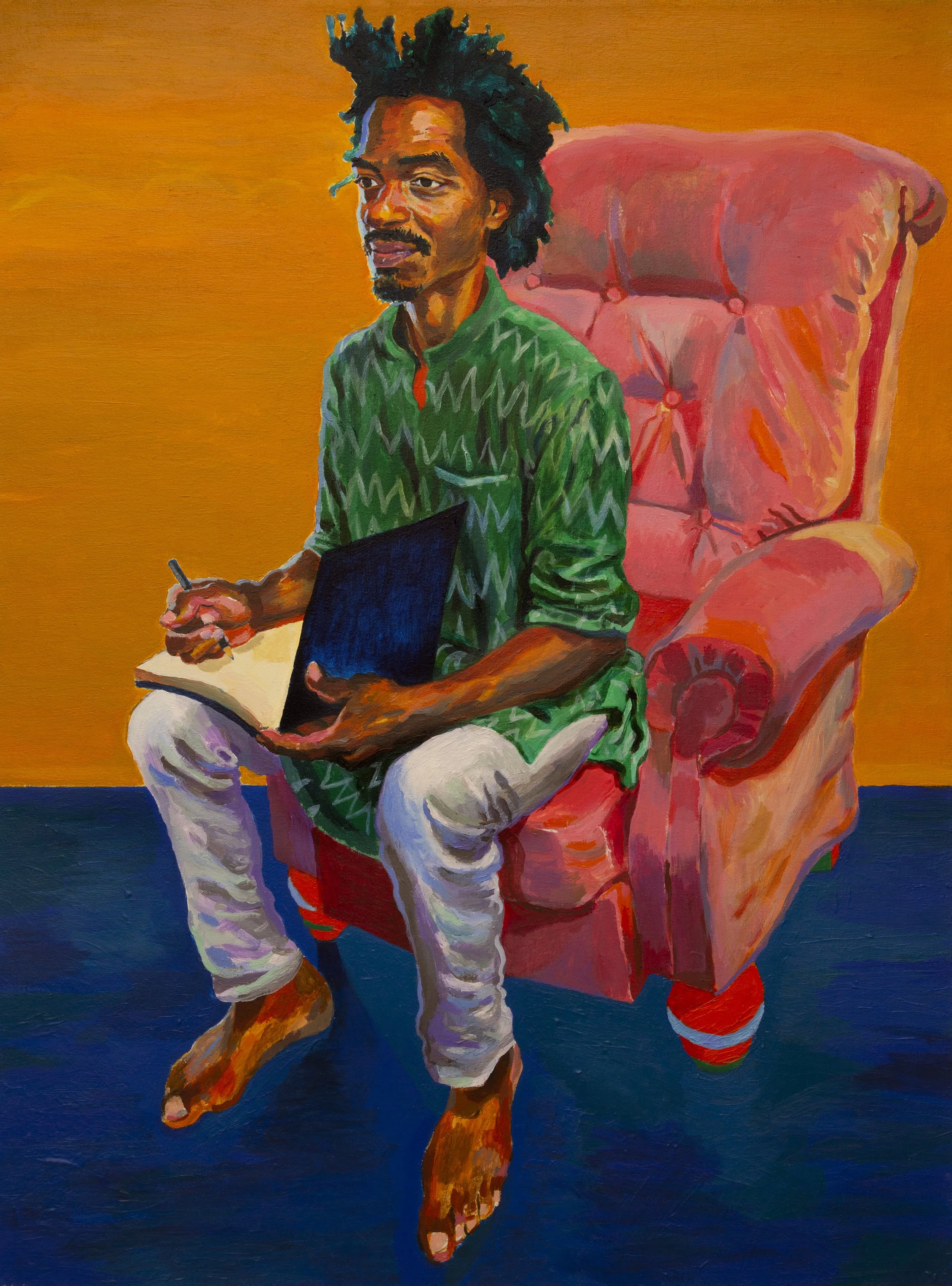 "Taagen", 2021. Acrylic on canvas 40" x 30"