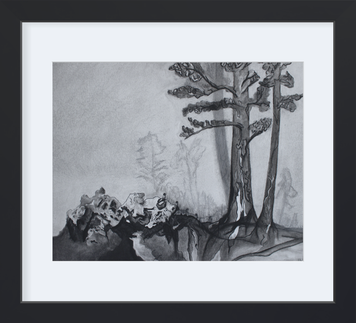 Embedded by Korynn Newville (2026), Charcoal on paper, 16 x 20 in | $950
