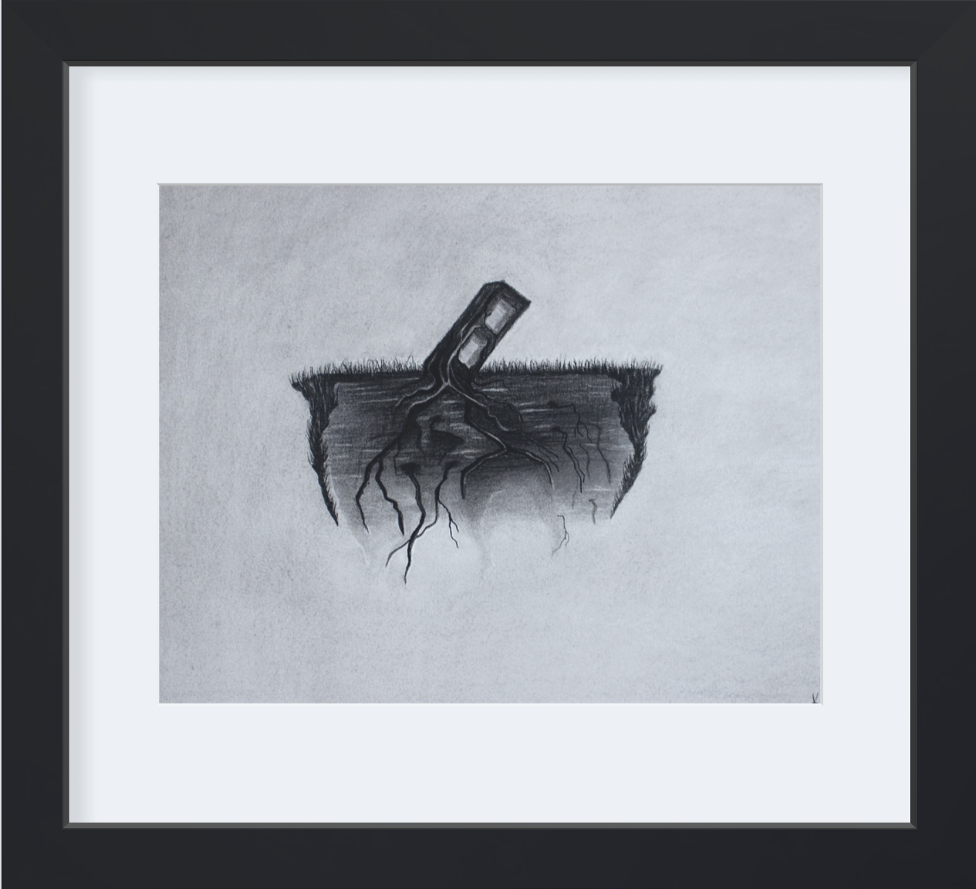 Reciprocal by Korynn Newville (2026), Charcoal on paper, 16 x 20 in | $950