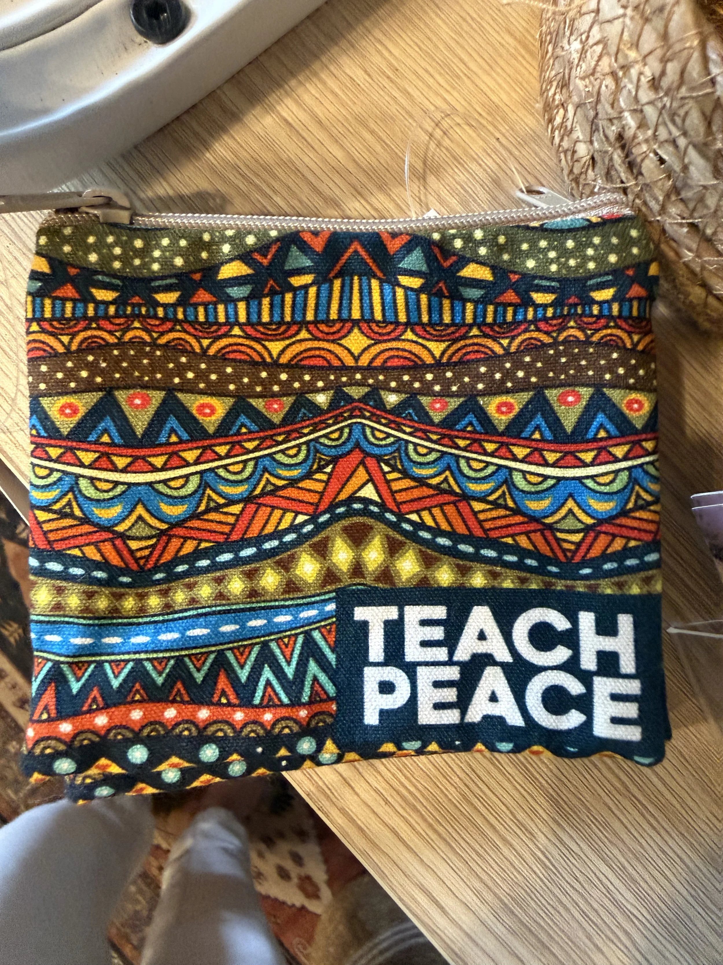“Teach Peace” Handcrafted Change Purse