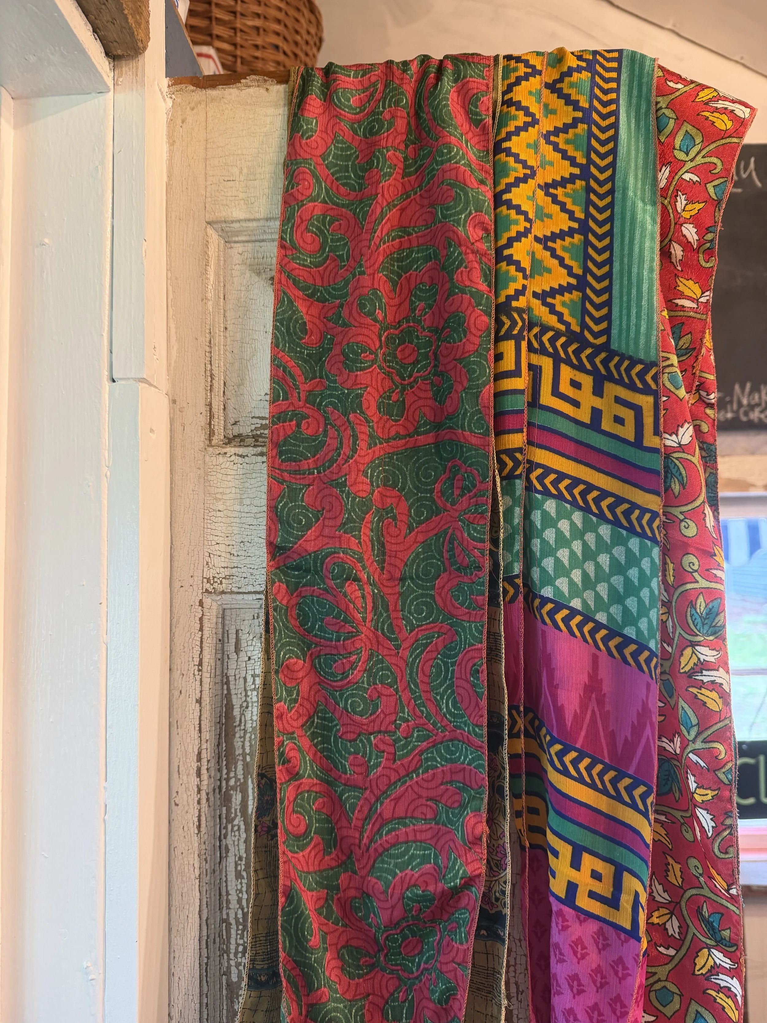 Upcycled Sari Two-Panel Scarf