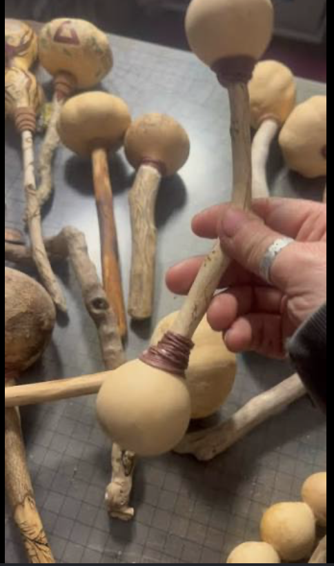 Handmade rattles. Come make your own. Upcoming workshop at River Runs Through.