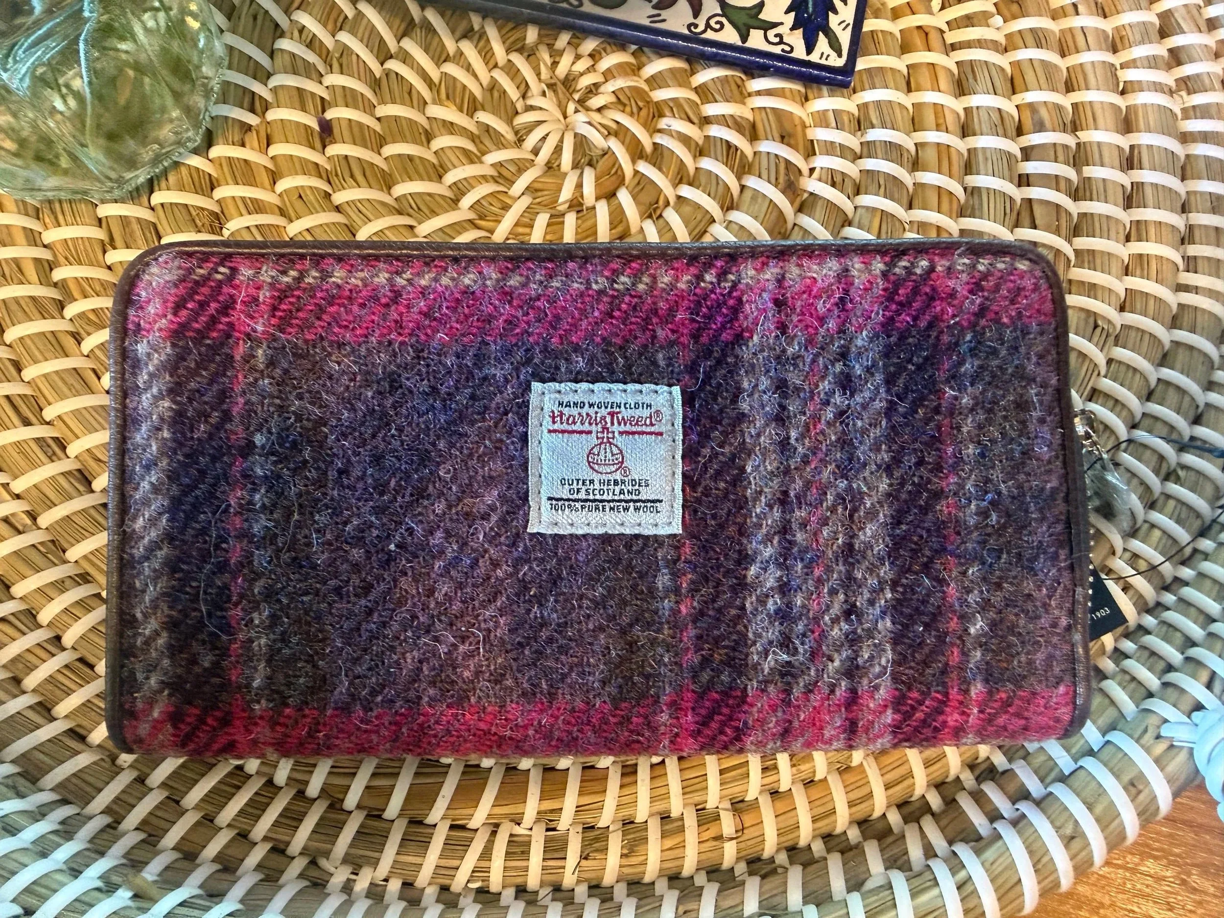 Genuine Harris Tweed® Full-Size Wallet – Pink & Purple Tartan